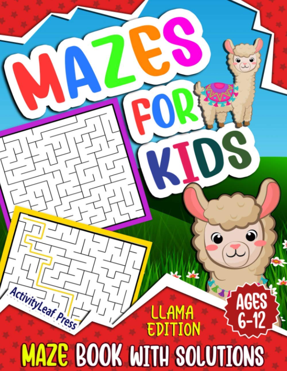 Mazes For Kids Ages 6-12: Llama Maze Activity Book for Kids Ages 6-8, 8-10, 8-12 years old, Fun And Challenging Maze Puzzle Workbook for Children