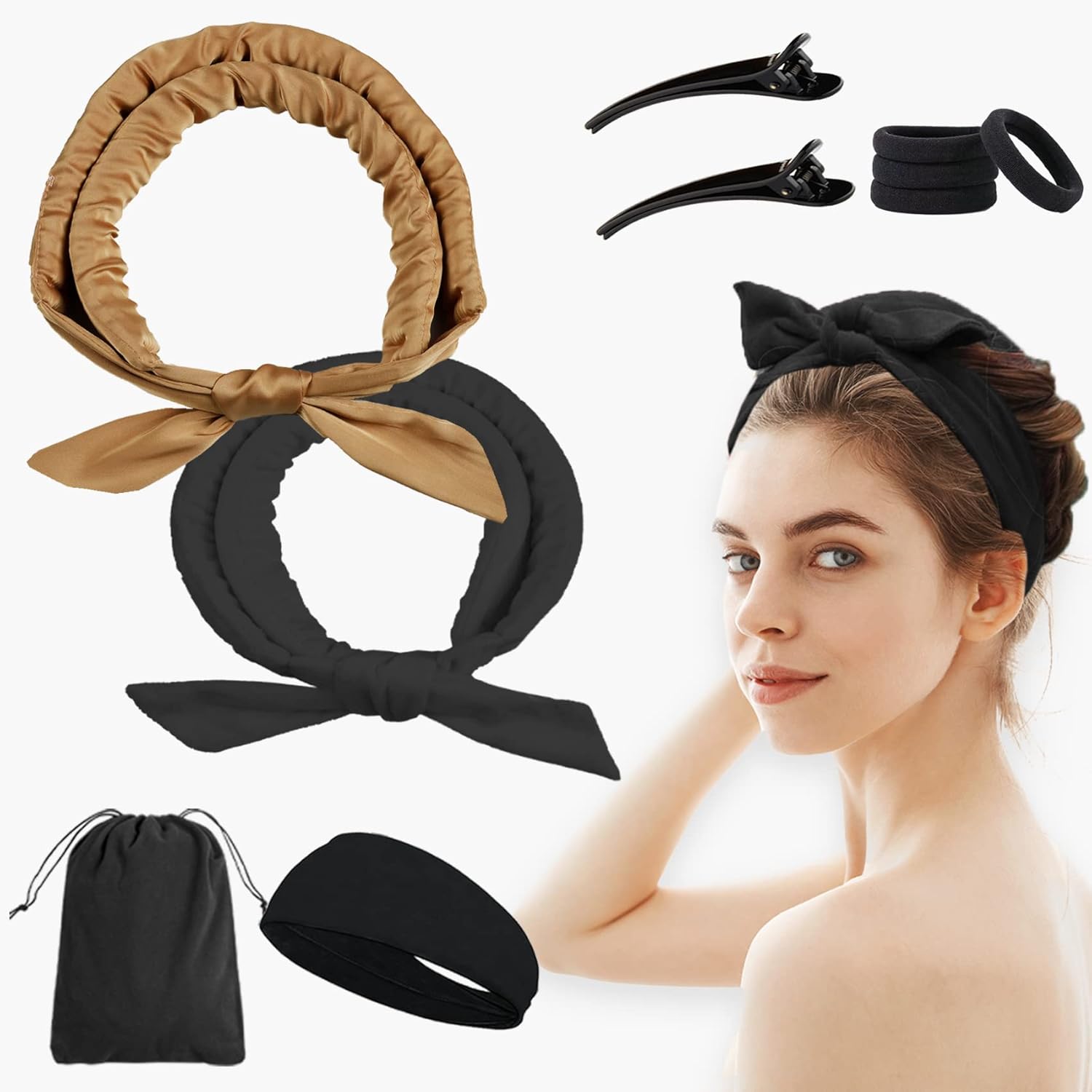 Vilesw Satin Heatless Curler for Long Hair. 2 Pcs