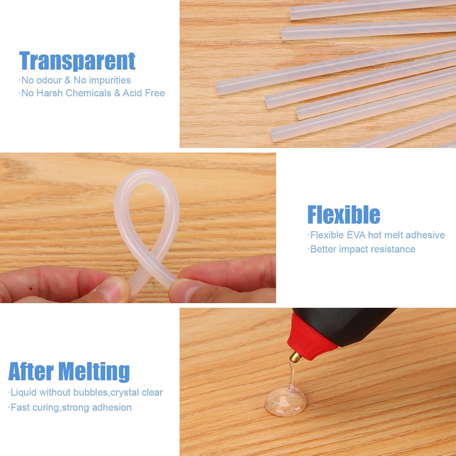 Parlora Hot Glue Sticks, Mini Size, 6" Long x .27" Diameter, 50 Count, Clear, for Kids Adults DIY Art Craft Gluing Repairing Sealing Festival Home Decoration
