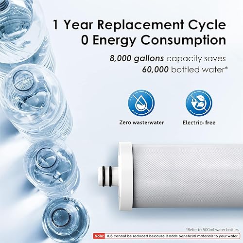 Miniatura 7 de Waterdrop - Filtro de agua para grifo de fregadero, sistema de encimera certificado NSFANSI 42, acero inoxidable 5 etapas, 16 000 galones, reduce