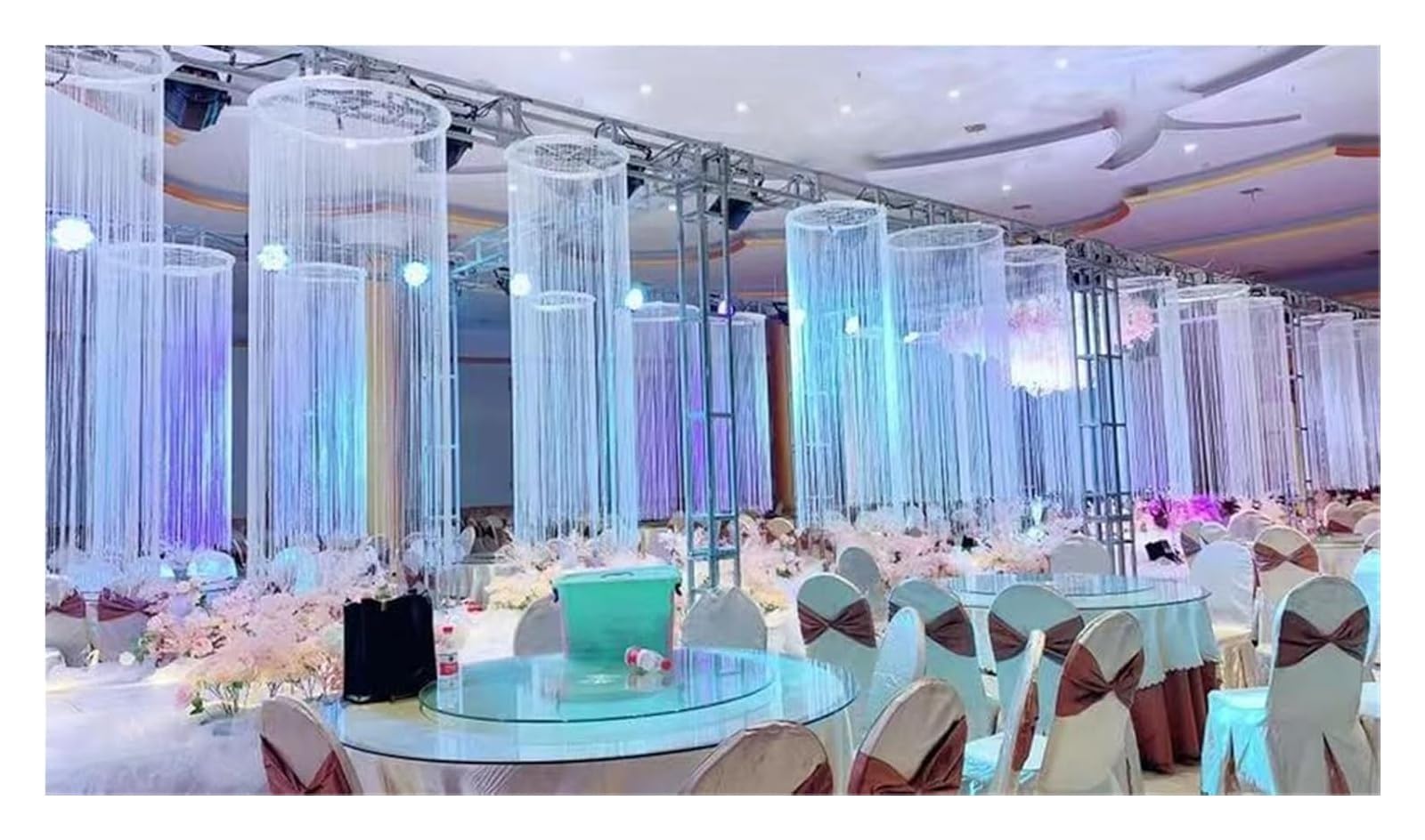 Partydekoration, Tüllvorhänge Deko-Wimpelkette for Partys, 1 m x 3 m(Pink)