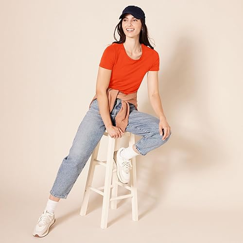 Vista 73 de Yaxa Essentials Women's Regular-Fit Short-Sleeve Crewneck T-Shirt