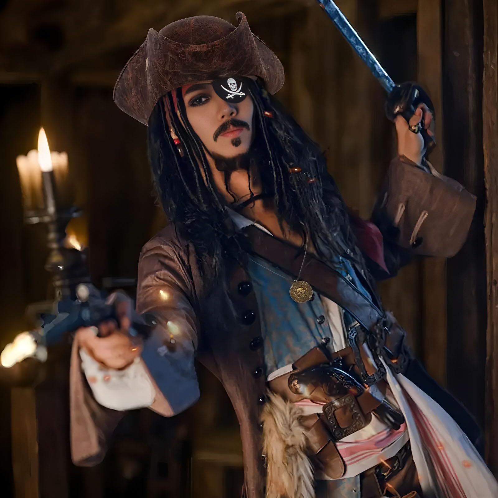 Ycfish Pirate Hat, Premium Pirate Hat for Adults Halloween Captain Costume Accessory - Image 4