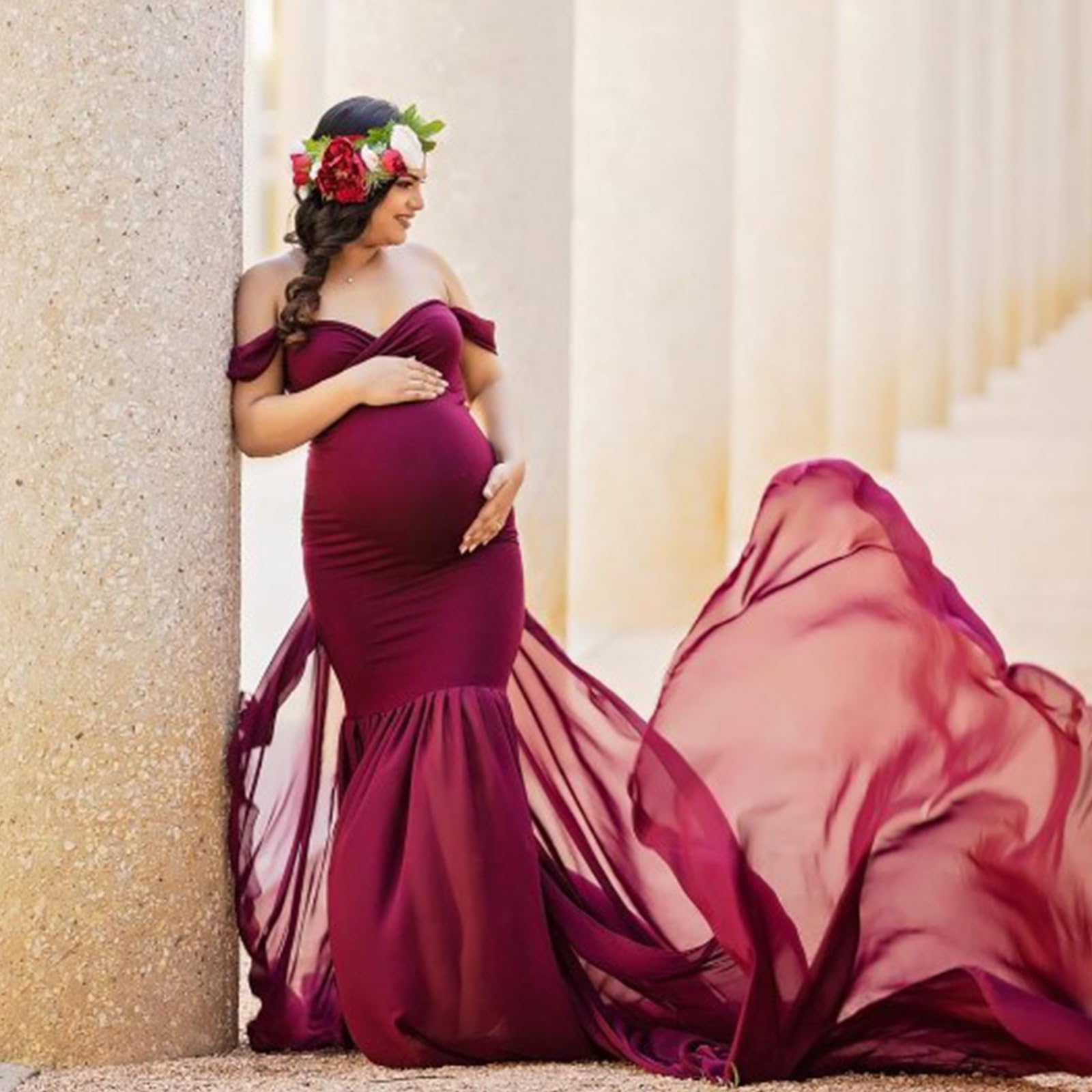 Vestido de maternidad con foto de fácil cuidado, varios colores