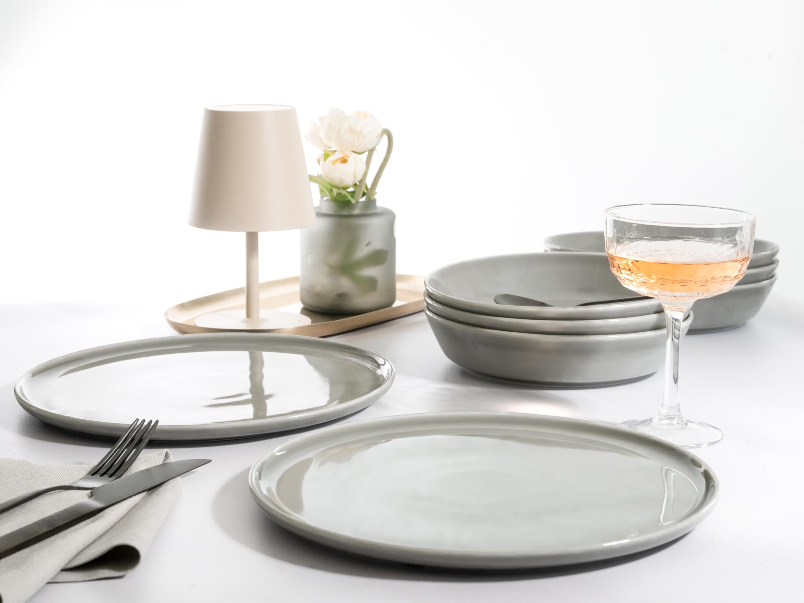 CreaTable, 16735, seria Chef Collection GRAU, zestaw naczyń, serwis stołowy 12-częściowy