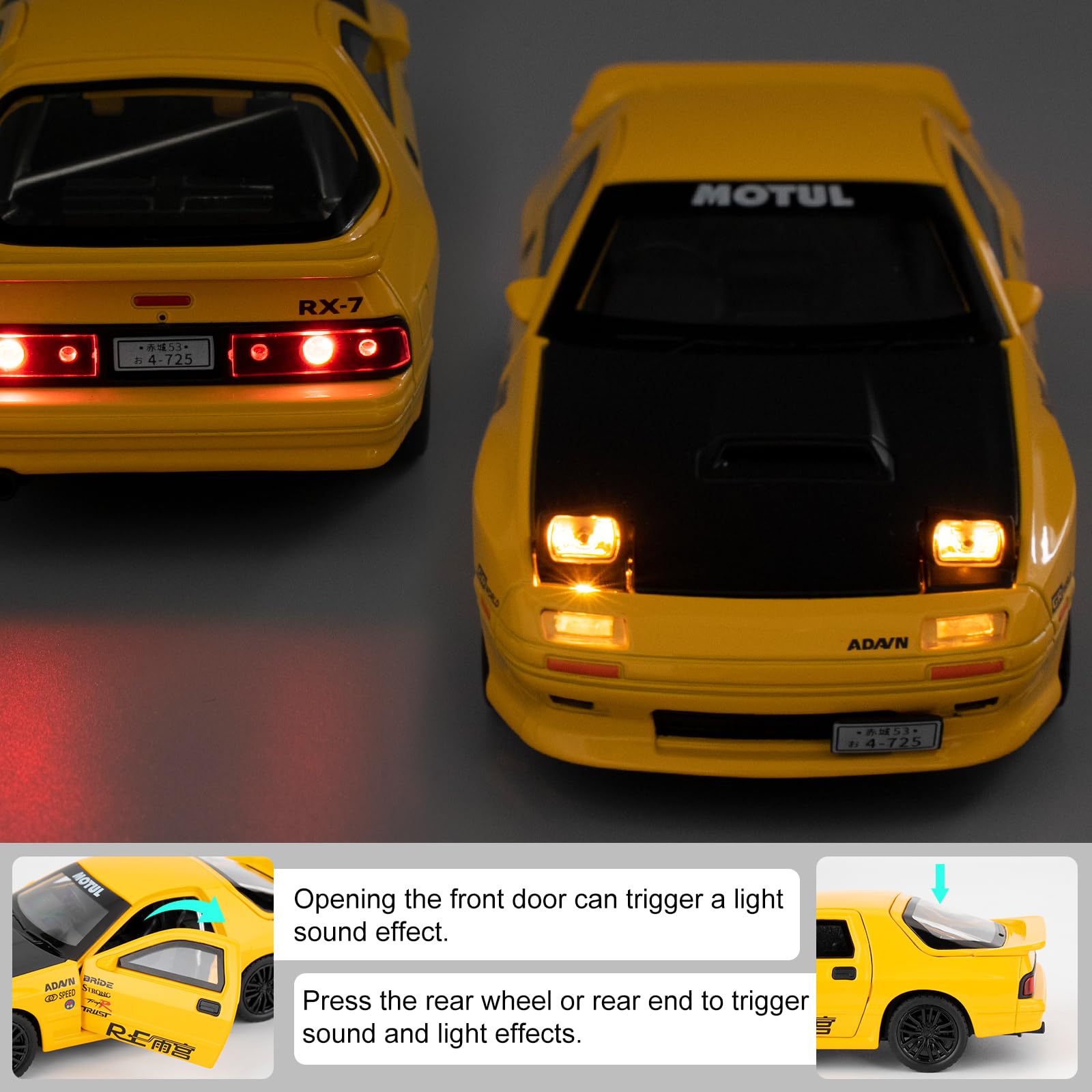 imtfzct 1/32 Mazda RX7 Model Car, Alloy Die-casting Toy Cars, Collectible Toy Model Cars - Image 3