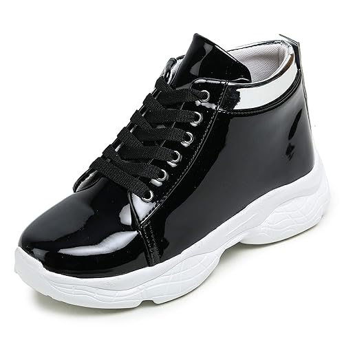 D-SNEAKERZ High Ankle Shoes for Women Girls Latest Light Weight Casual Use Sneaker Shoes for Girls Stylish Ladies Comfortable (7011)