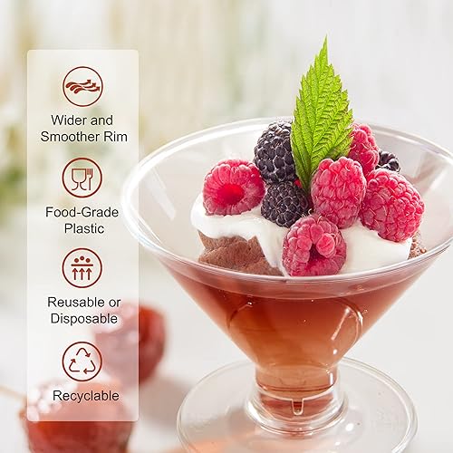 Miniatura 2 de Vasos de cóctel desechables, 50 vasos de Martini de plástico para bodas, fiestas, eventos, cócteles, 5 onzas líquidas