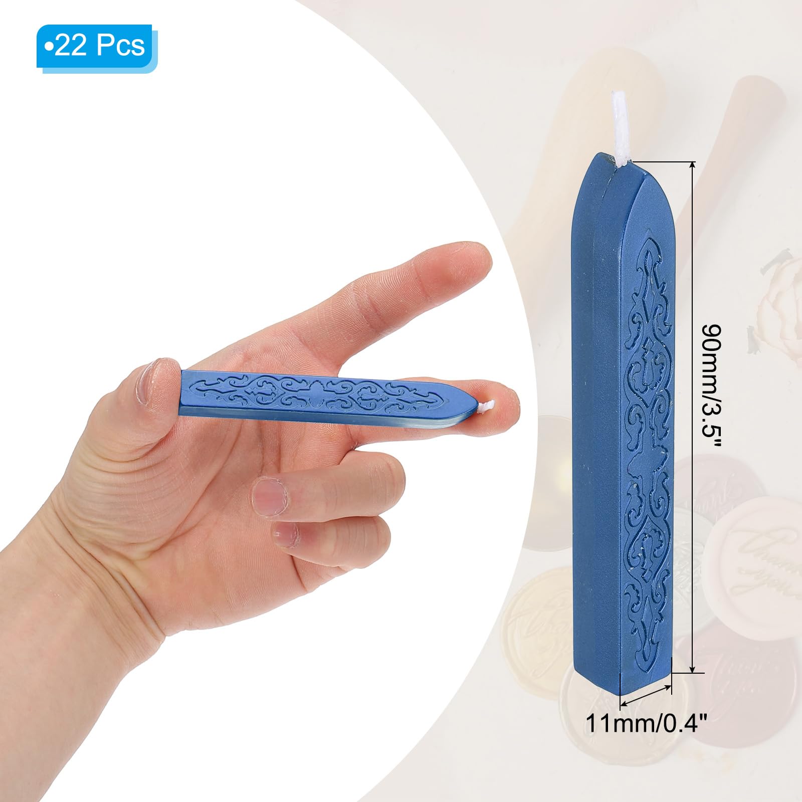PATIKIL Wax Seal Sticks, 22 Pack Sealing Wax Sticks Sealer for Stamp Seals Letter Wedding Invitation Envelope Craft, Blue - Image 2