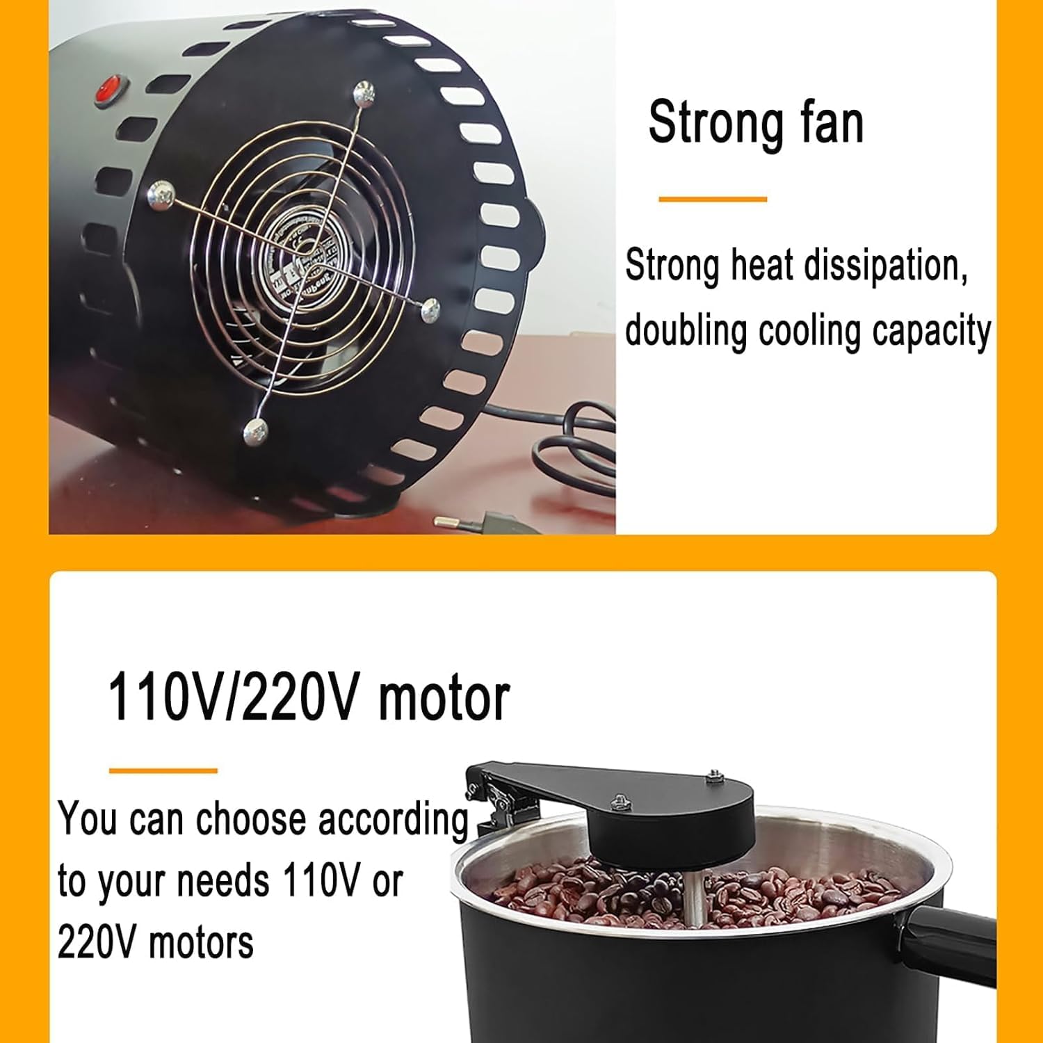 Enfriador de Granos de café eléctrico para el hogar, máquina de enfriamiento de Tostador de Granos de café de 600 g de Capacidad, Filtro de Doble Capa con Pantalla de Malla, Ideal para Enfriar