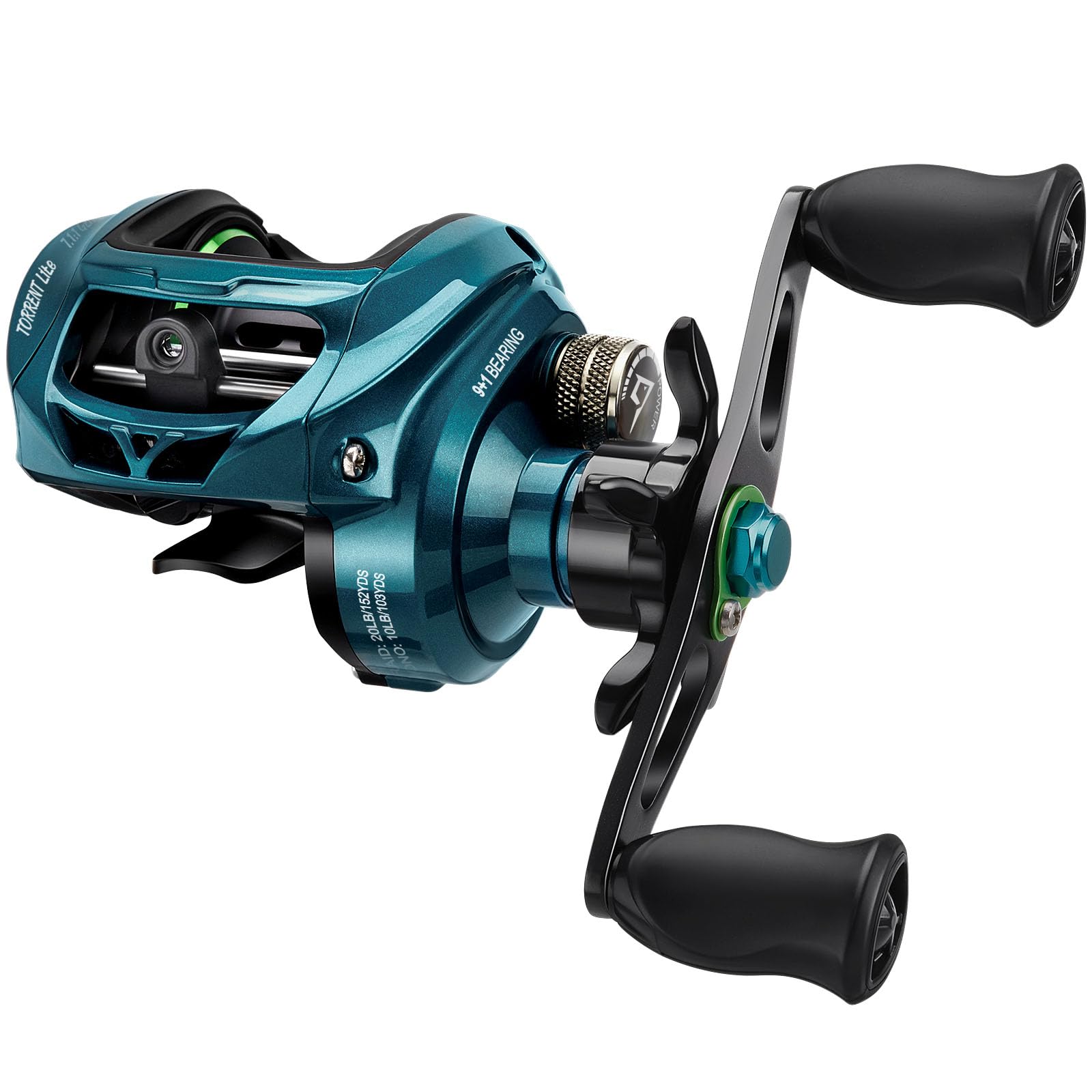 Piscifun Torrent Lite Ultra-Light Baitcasting Reel, 5.5 oz Carbon Body, 7.1:1 Gear Ratio, Low Profile 40mm Design, Smooth & Easy Control Fishing Reel for Bass, Creeks & Freshwater