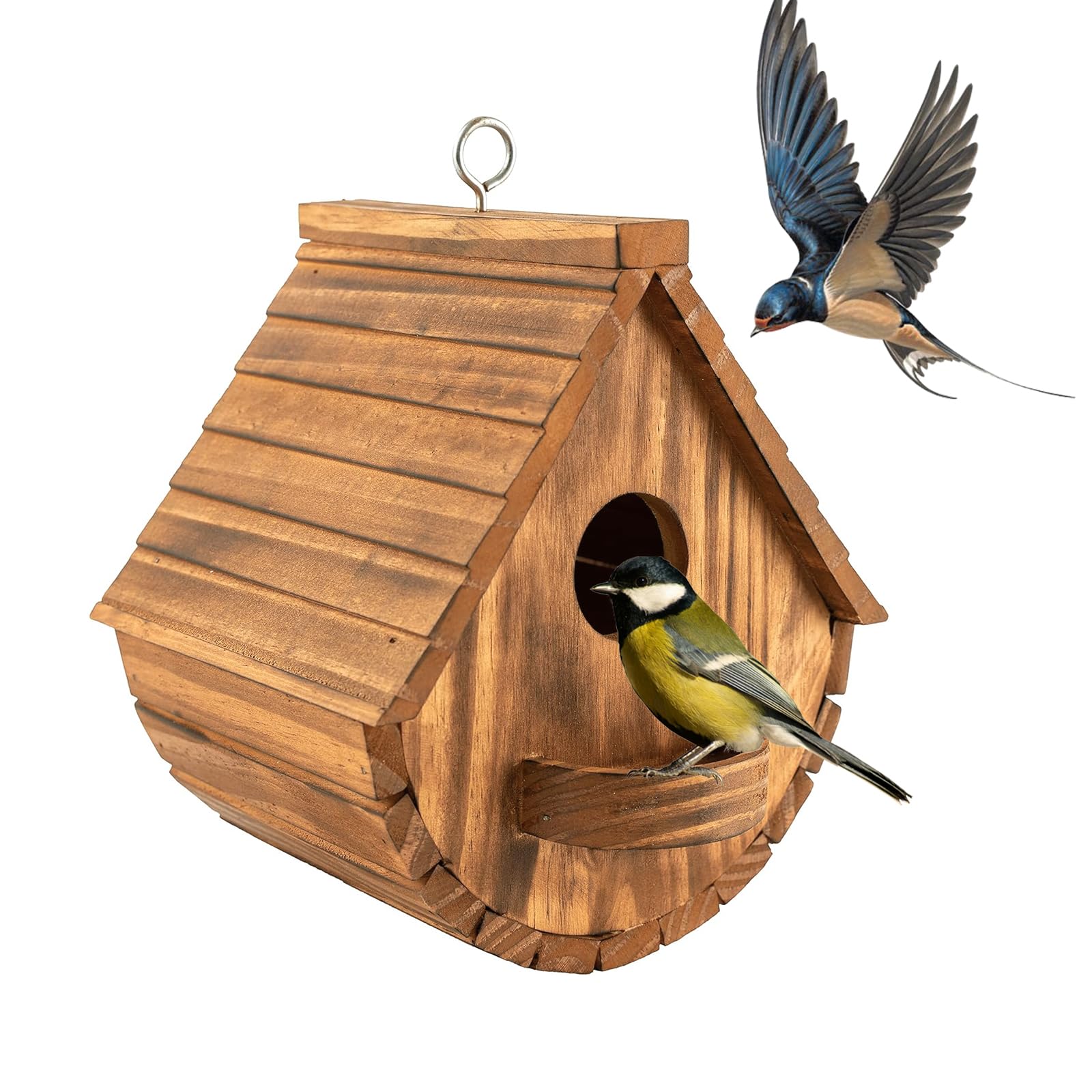 Nistkasten für Wildvögel,Aufhängen Kiefernholz Vogelhaus für Gartenvögel,Wetterfest und Langlebig Nisthaus für draußen,ideales Zuhause für Meisen, Spatzen & andere Wildvögel.