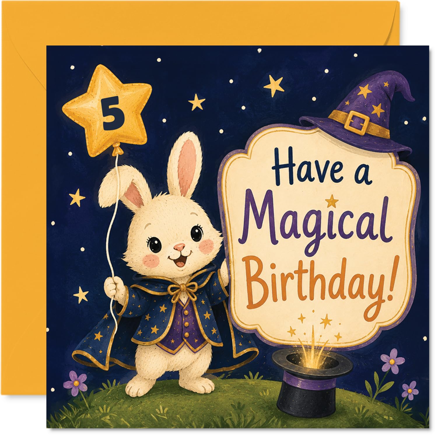 Playful 5th Birthday Card, Sprinkle a Little Magic on Their Big Day