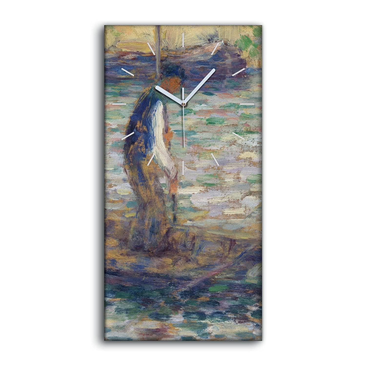 Horloge sur Toile Un pêcheur 30x60cm Coloray pour décoration murale de salon