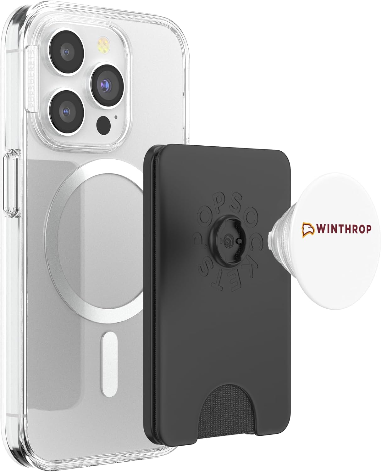 Winthrop Eagles | Official NCAA University of | PPWIN04 PopSockets PopWallet for MagSafe