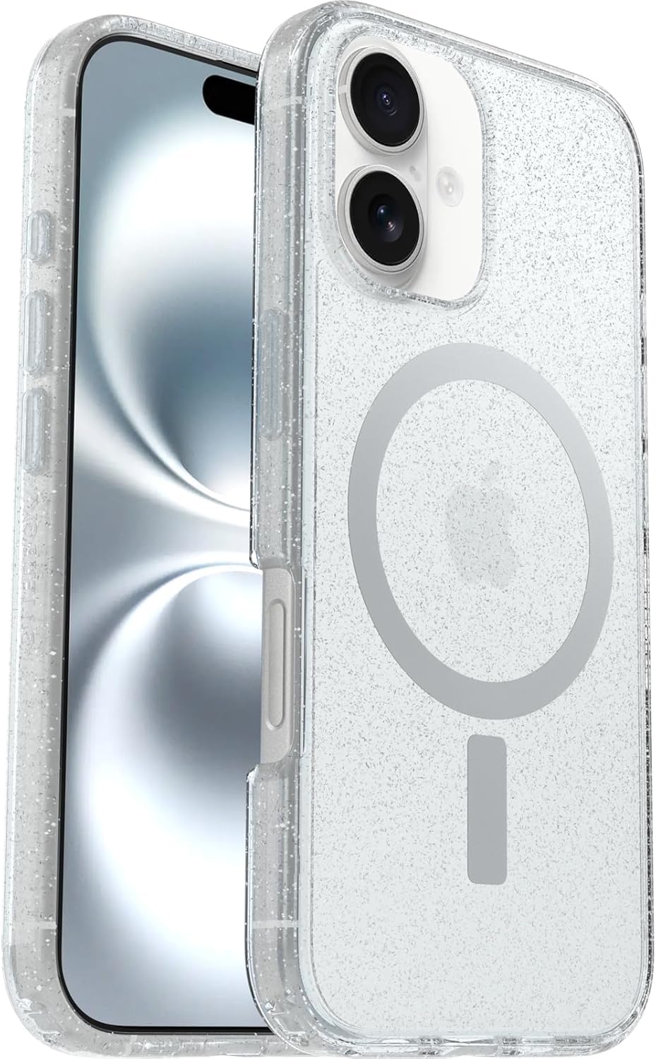 OtterBox iPhone 16 (Only) - Symmetry Series Clear+ Case - Stardust (Clear/Glitter) - Snaps to MagSafe - Ultra-Sleek - Raised Edges Protect Camera &amp; Screen - Non-Retail Packaging