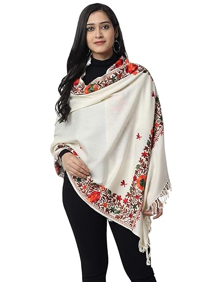 Buy Zamour Women S Embroidered Kashmiri Woollen Shawl Stole Wrap Msg 20l Off White 28 Inch X 80 Inch At In Buy Zamour Women S Embroidered Kashmiri Woollen Shawl Stole Wrap Msg 20l Off White 28 Inch X 80 Inch At In