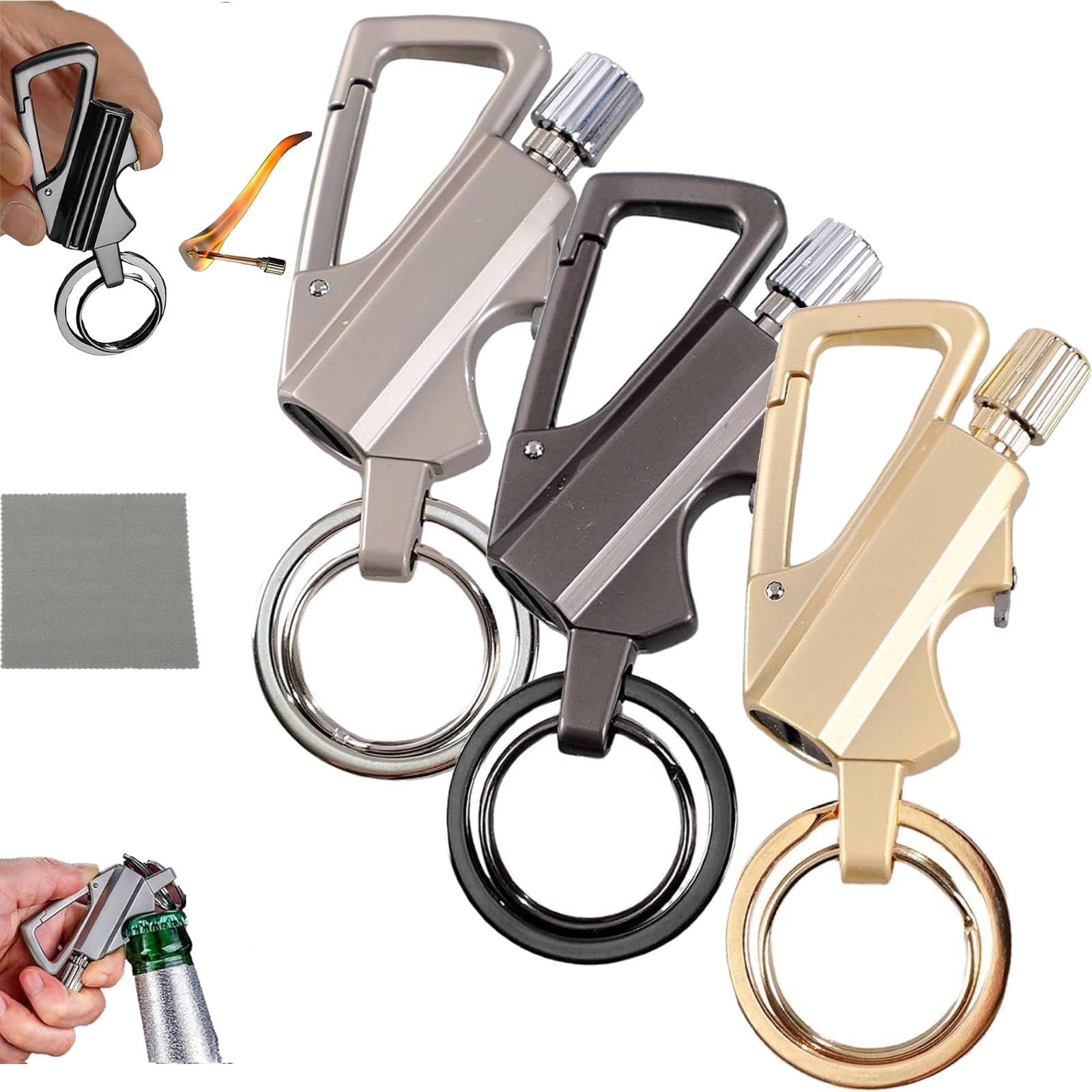 Briquet permanent réutilisable avec corps étanche et grattoir de survie intégré
