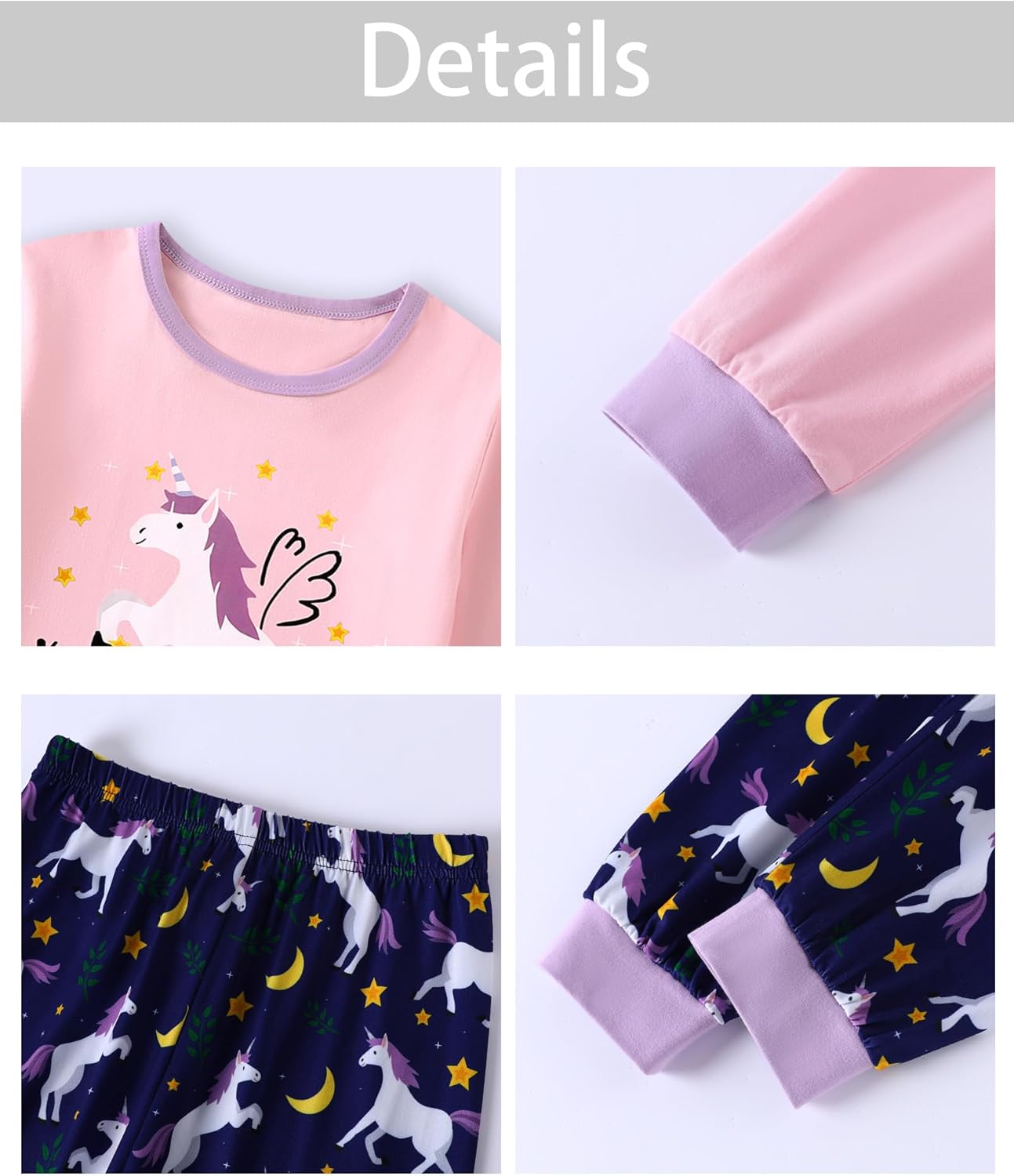 CARETOO Girls Pajamas Kids Cotton Pajama Sets 2-Piece Long Sleeve Pjs Comfy Girls Sleepwear for 4-12 Years - Image 5