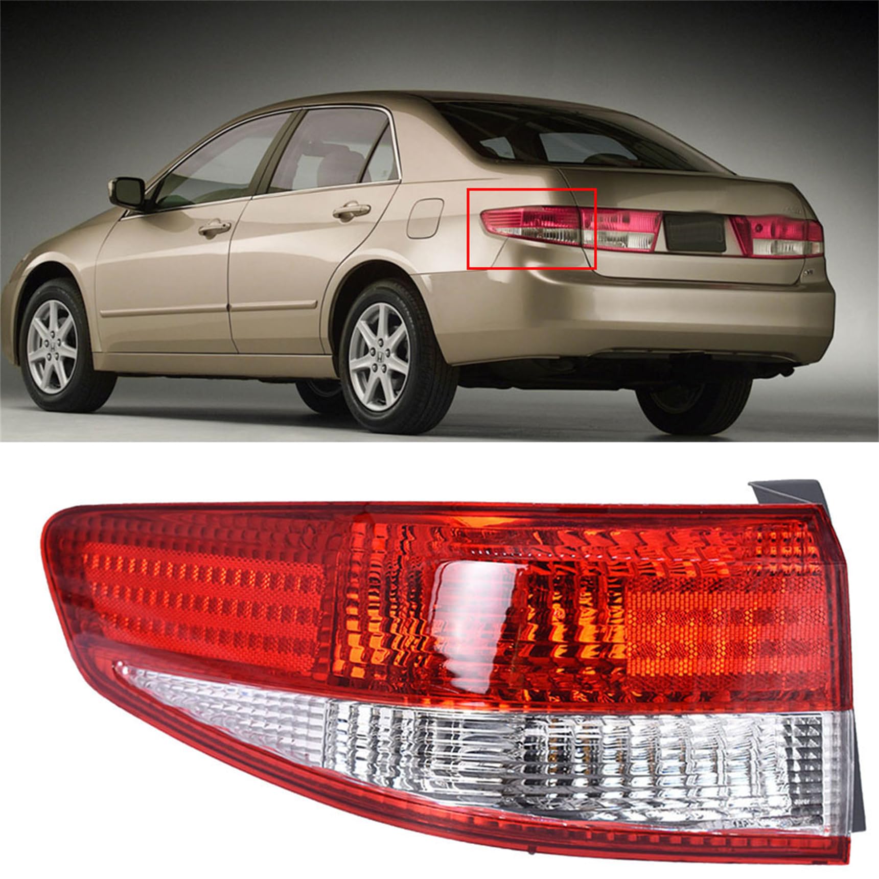 Tail Light Brake Lamps Assembly Replacement for Accord 2003 2004 Left Driver Side Tail Light Replacement for 33551SDAB01