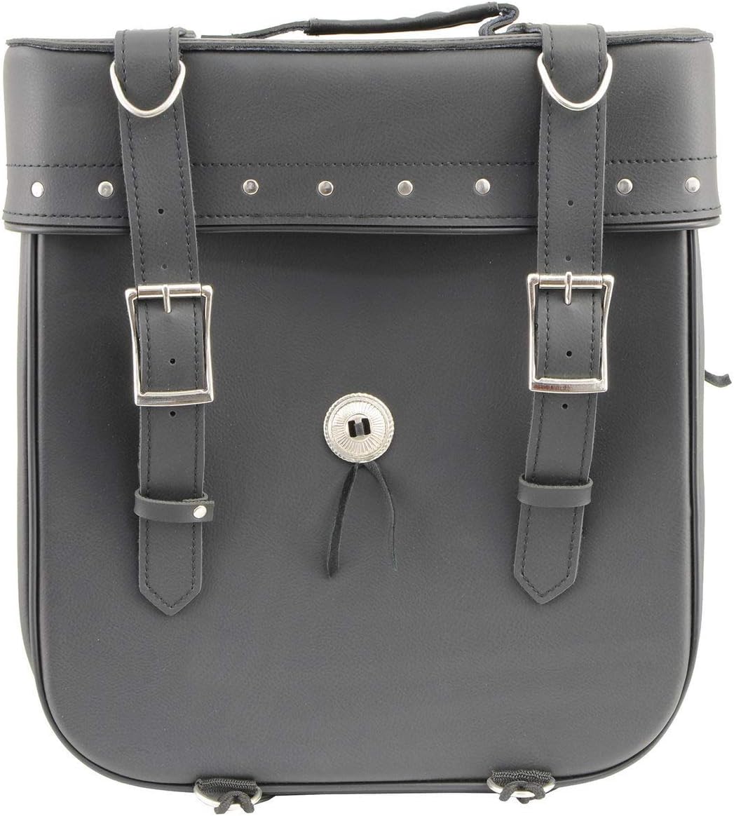 Milwaukee Leather SH581 Medium Black ‘Studded’ PVC Sissy Bar Motorcycle Bag - Medium