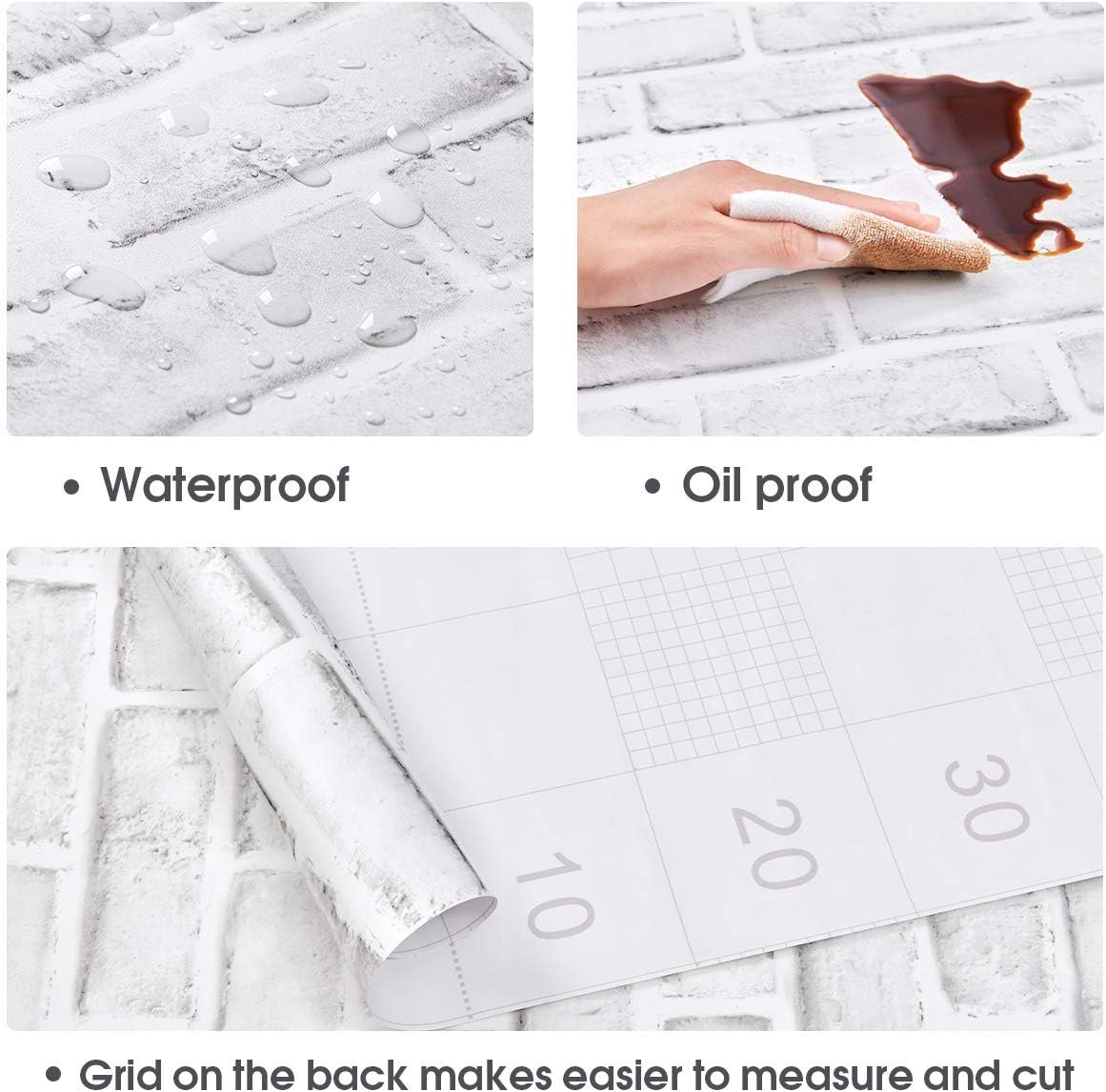 Buy Coavas Brick Wallpaper Peel And Stick White 17 7x118 1 Inches For Bedroom Kitchen Stick On Wallpaper Self Adhesive Faux Brick Decorative Printed Classroom Dorm Accent Wall Online In Finland B07md8kf9x