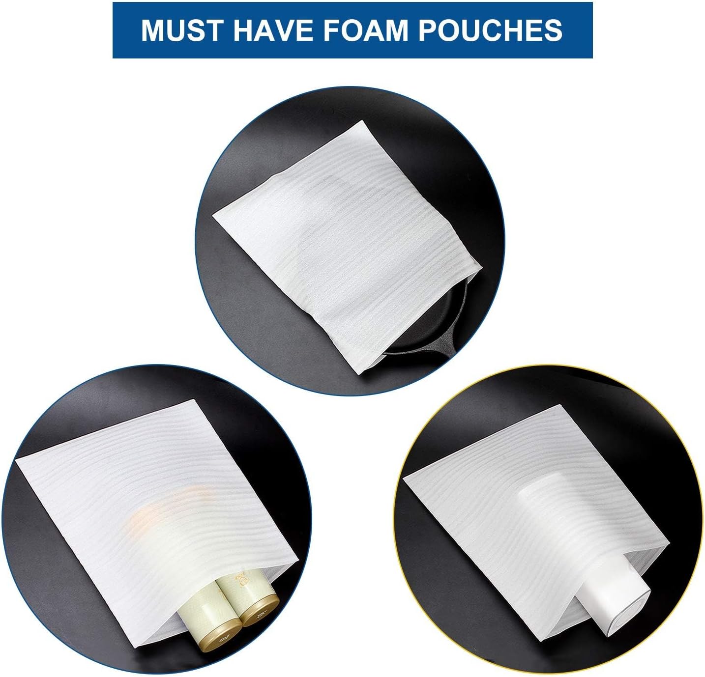 AKOLAFE 9.5"x9.5" Foam Pouches 50 Count China Moving Supplies for Packing/Shipping Box Cushion Foam Wrap Pouches Packing Cushioning Supplies for Protecting Dishes Porcelain Glasses Plates Fragile Item