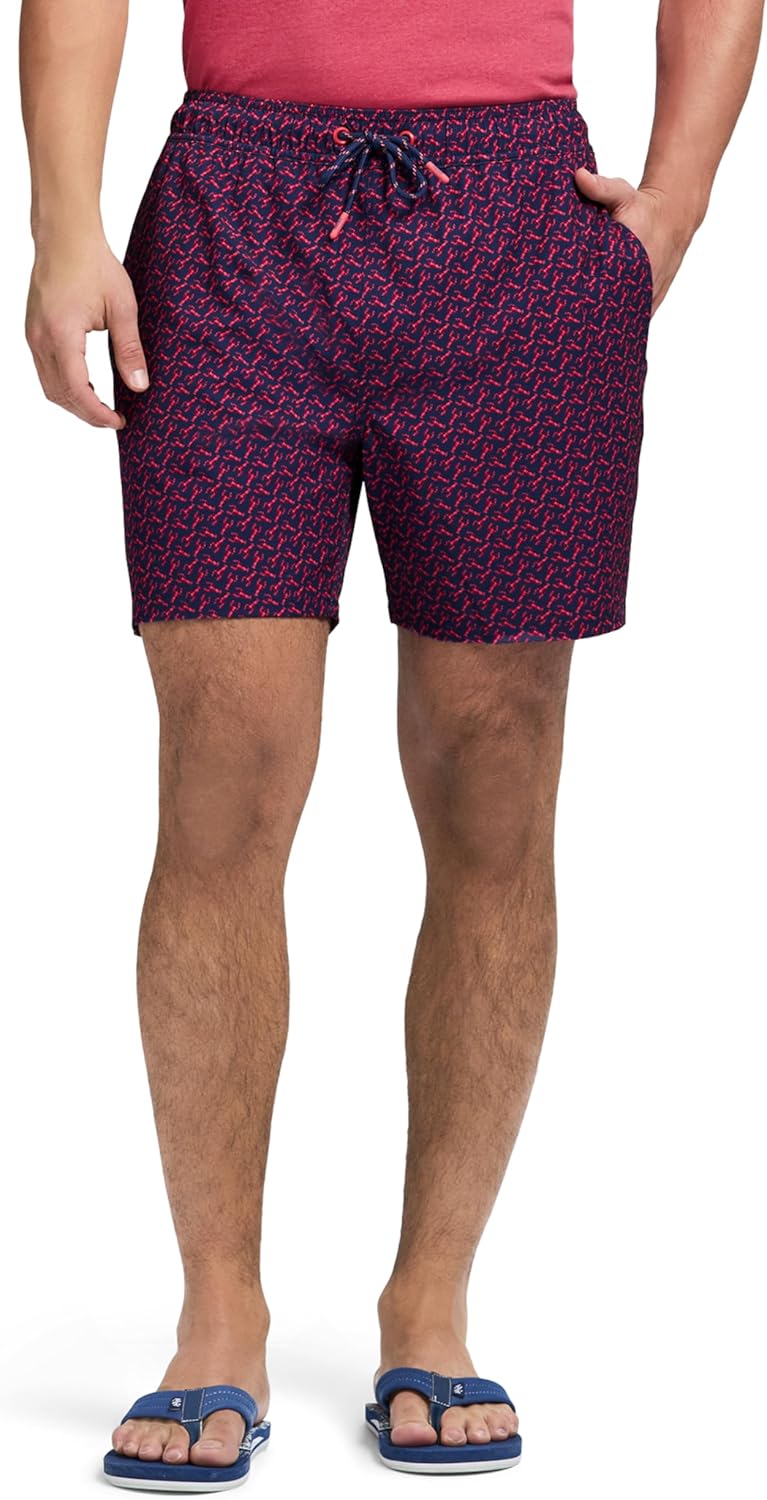 Izod Mens Swim Trunks with Comfort Liner Saltwater Performance Upf50 Stretch Swimsuit 6" Inseam