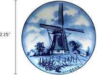 Vista 2 de Essence of Europe Gifts Delft Blue Windmill Cocina Imán Placa de cerámica