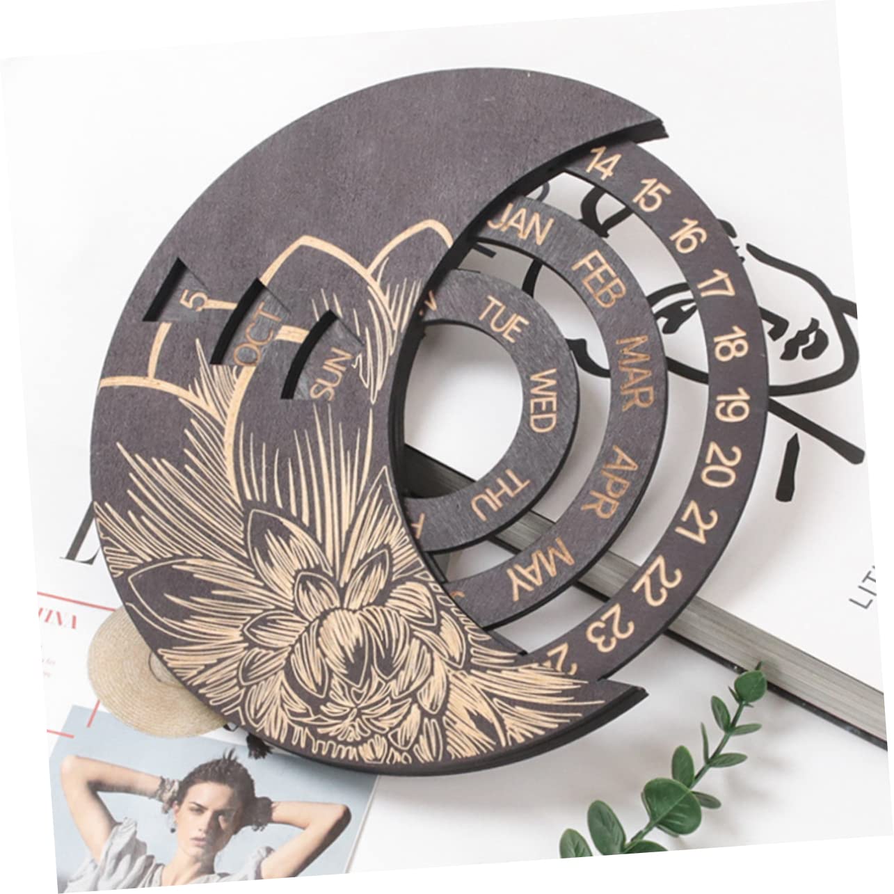 VILLCASE 2stücke Wandkalender Runder Dekorativer -kalender Für Und Türdekoration Und Retro Design Für Büro Und Schlafzimmer