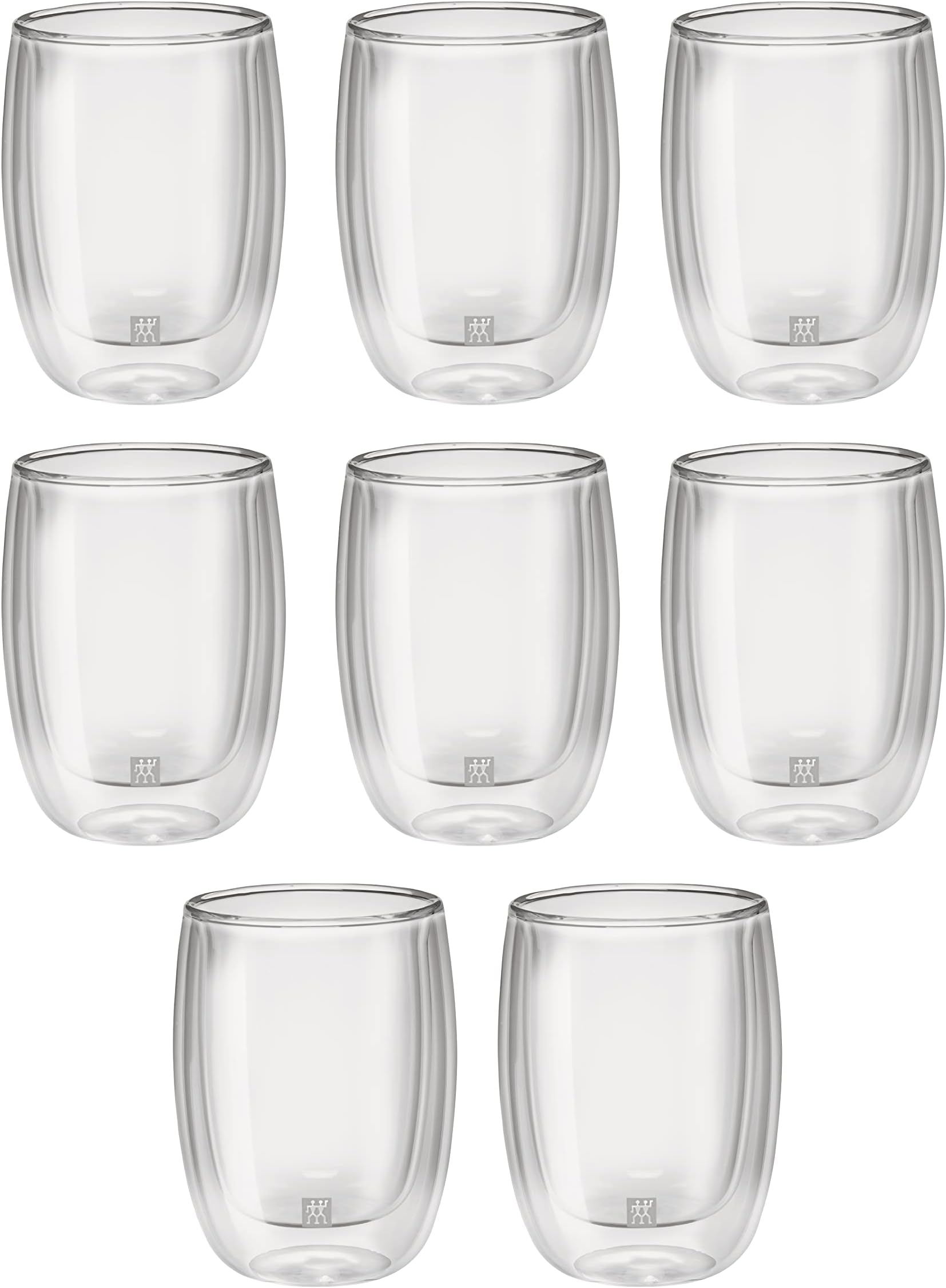 ZWILLING Sorrento 8 Piece Insulated Double-Wall Glassware Coffee Cup Set - Value Pack