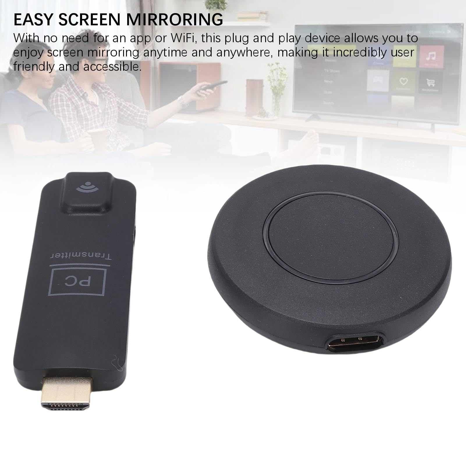 Bewinner Wireless HD Multimedia Interface Extender Zestaw, Wtyczka i Odtwarzanie Odbiornika 5G, Dekodowanie 4K Dekodowanie 1080p 60 Hz Adapter Wyświetlacza dla PC Laptop Telefon