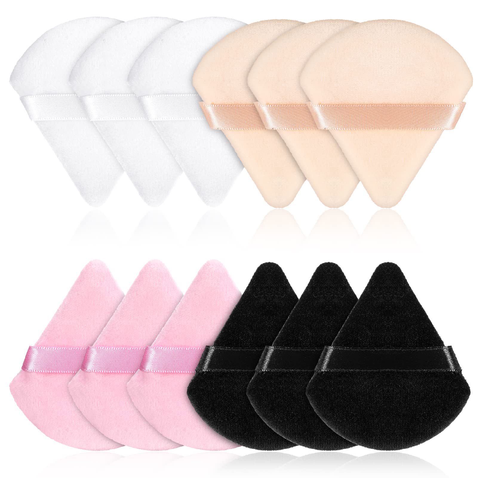 tao pipe 12 Piezas Esponja De Maquillaje, Soplos de Polvo Aplicadores Multicolor Cosmético suave esponja facial maquillaje para Maquillaje en Húmedo Seco Cojín Esponja de Base Cosmético