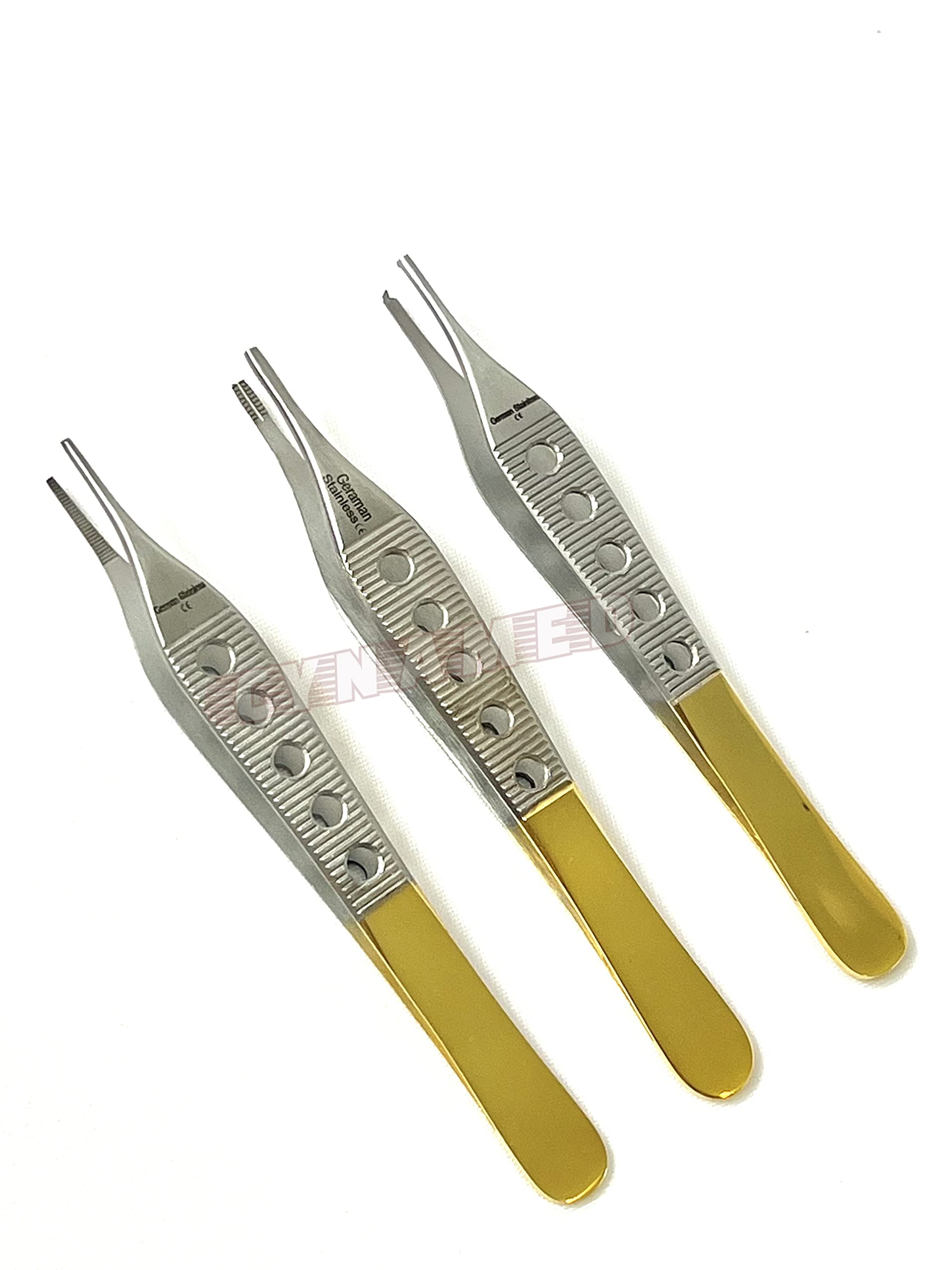 Set of 3 Premium German ADSON Tissue 1X2 Teeth + Dressing Serrated +ADSON Brown 4.75