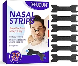 30 Pcs Anti Snoring Nasal Patches - Nasal Strips for No Snoring, Nose Patches Breathes Well to Improve Breathing and Sleep, Suitable for Men and Women, Reduces Nasal Congestion, 66x19mm