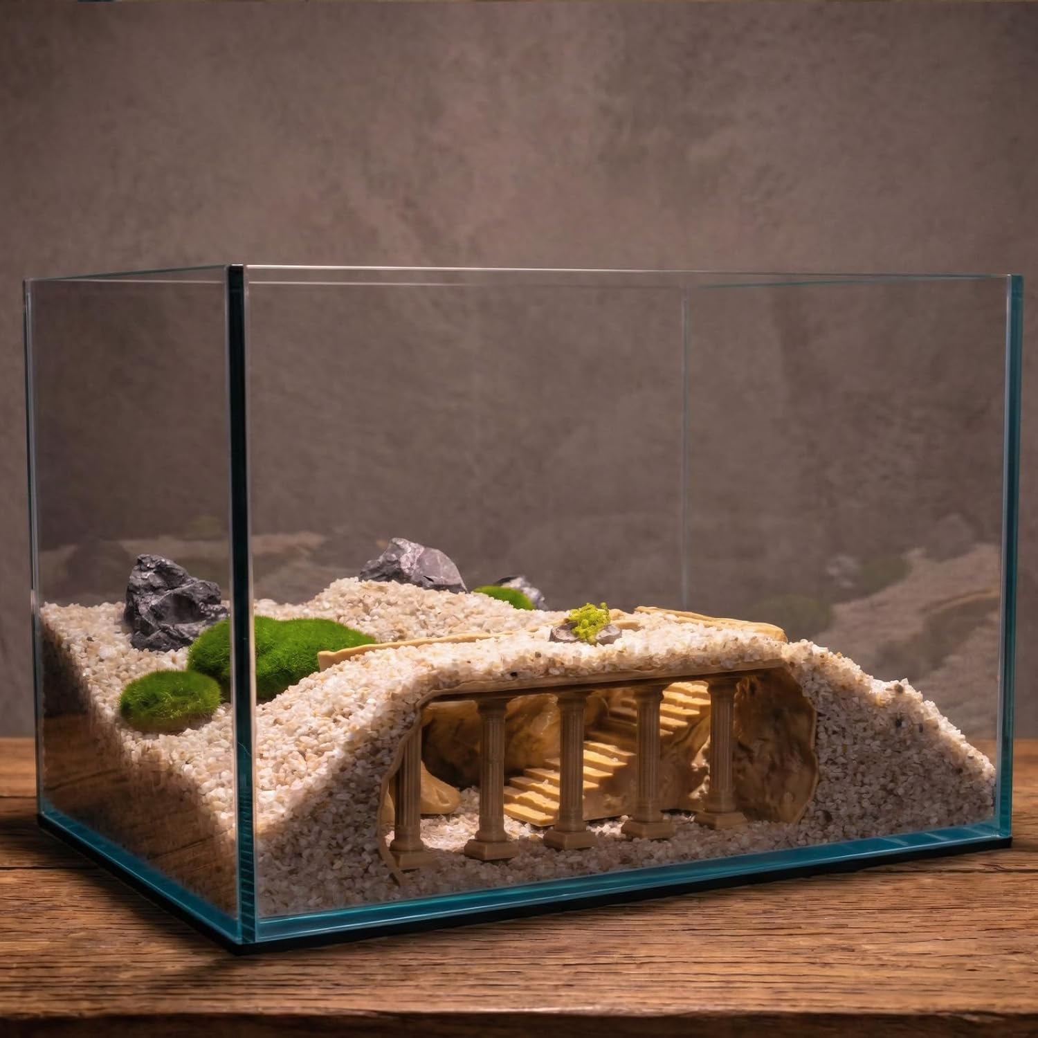 Roman Column Aquarium Cave, 3D Print Fish Hideout for Aquarium Fish Tank Decor, for Viewing Shrimp, Betta Fish, Corydora, Catfish, Pleco (White, L)