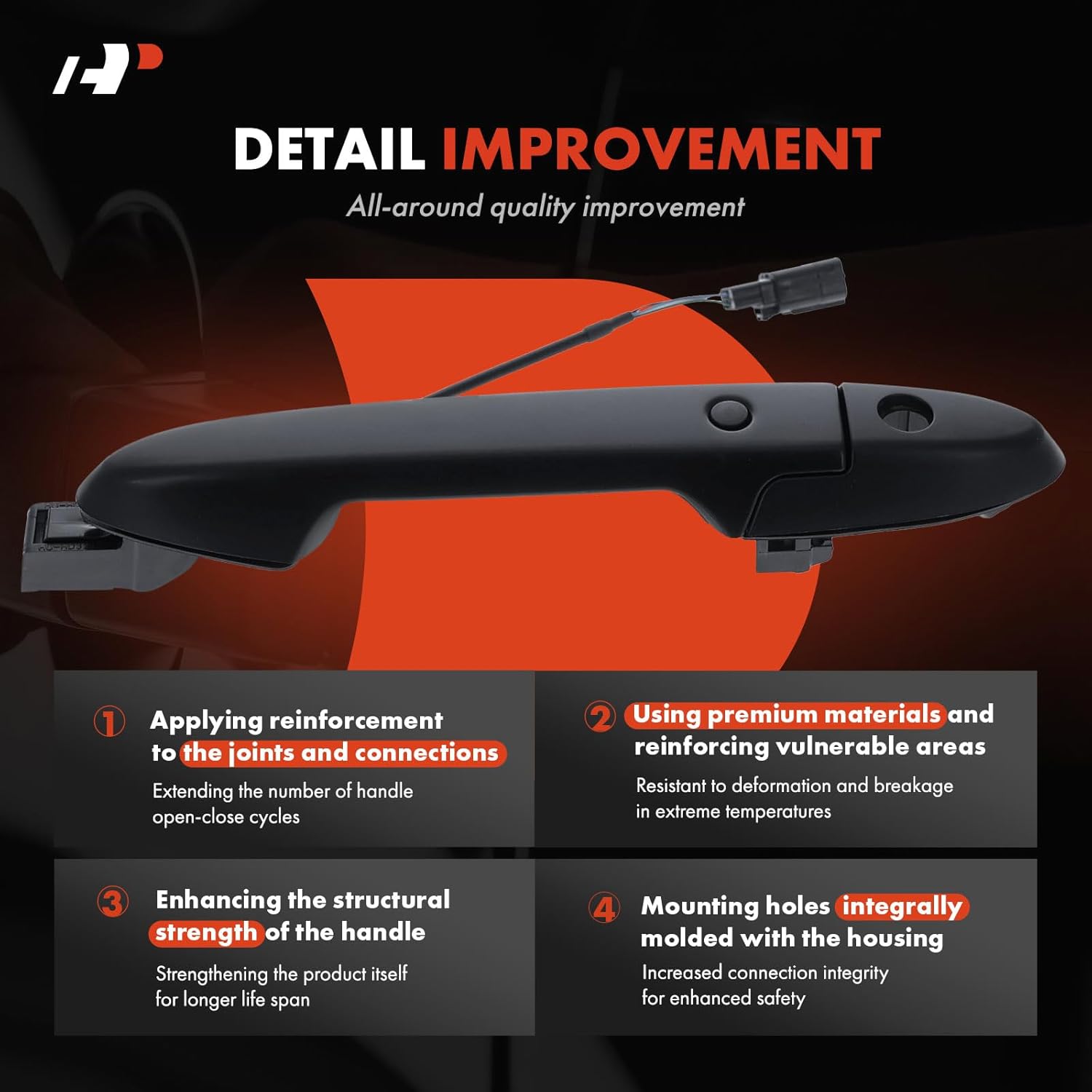 A-Premium Front Left Driver Side Exterior Door Handle with Keyhole Compatible with Honda HR-V HRV 2016-2021, Primed Black, Replace# 72180-T7W-A01ZE