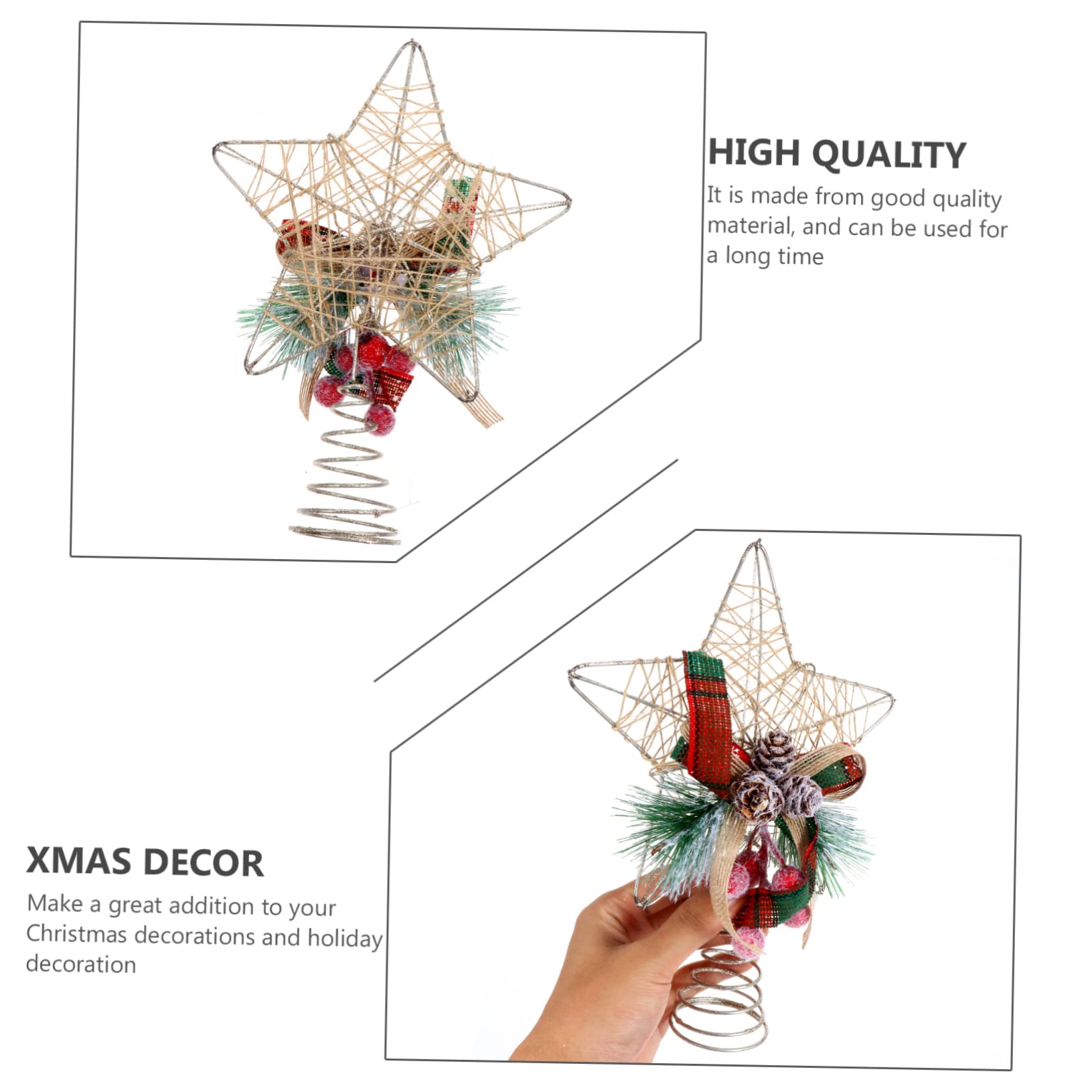 Zerodeko 4 Stück Weihnachtsbaumspitze Stern Außenleuchten Land Baum Stern Neon Lebkuchen Led-streifenlichter Einzigartig Tür Lichterketten Weihnachtsstern Engel Christbaumspitze Dekore Holz