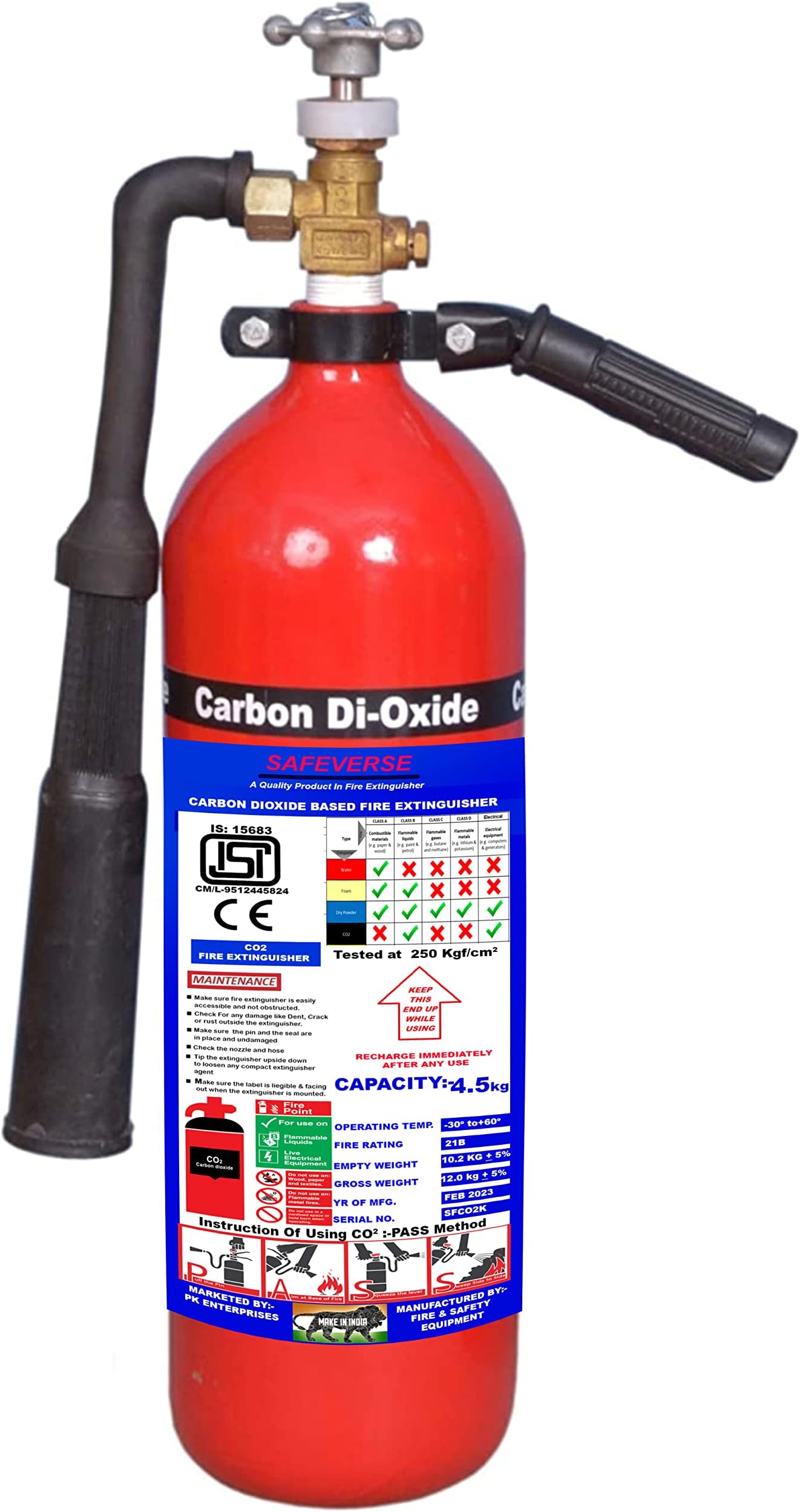 CO2 Based Fire Extinguisher (4.5 KG, 1)