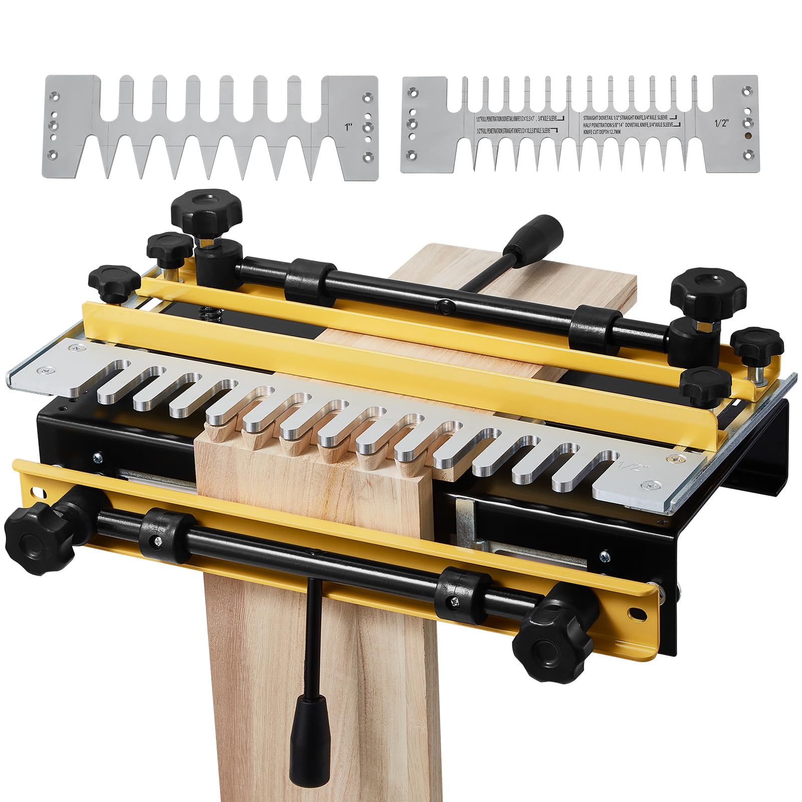 VEVOR Dima per Fresatrice a Coda di Rondine Larghezza 150-310 mm, Dima a Coda di Rondine Utensile per Lavorazione del Legno Spessore 40 mm con Fresa da 36 mm, Progetto di Piccoli Mobili Falegname