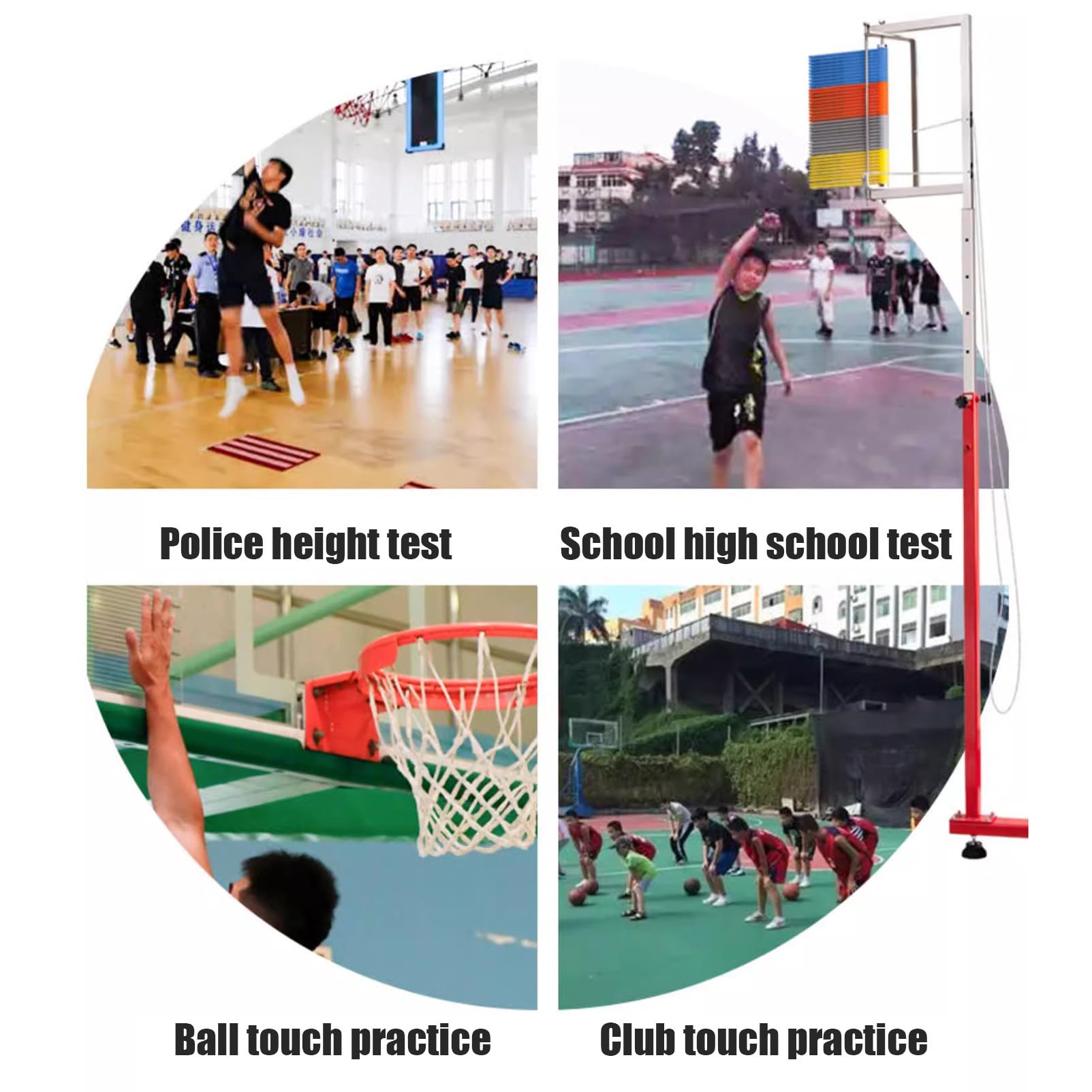 Trenażer skoków w pionie o regulowanej wysokości, miernik skoku w pionie w szkole metalowej, tester skoków w pionie dla sportowców sportowych,4.5-9.1ft