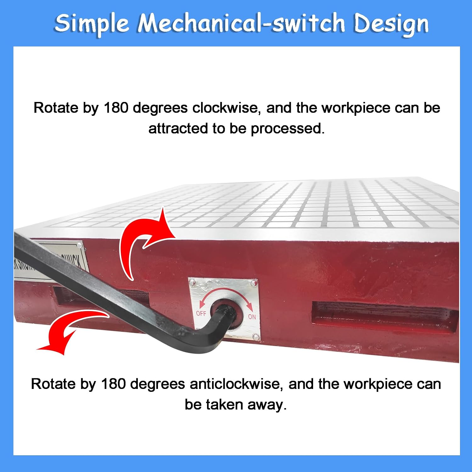 16"x16" CNC Super Strong Magnetic Grinder Chuck - High Precision Workholding for Surface & Tool Grinder, Permanent Magnet Chuck for CNC Grinding Machine, Workpiece Clamping, No Power Needed