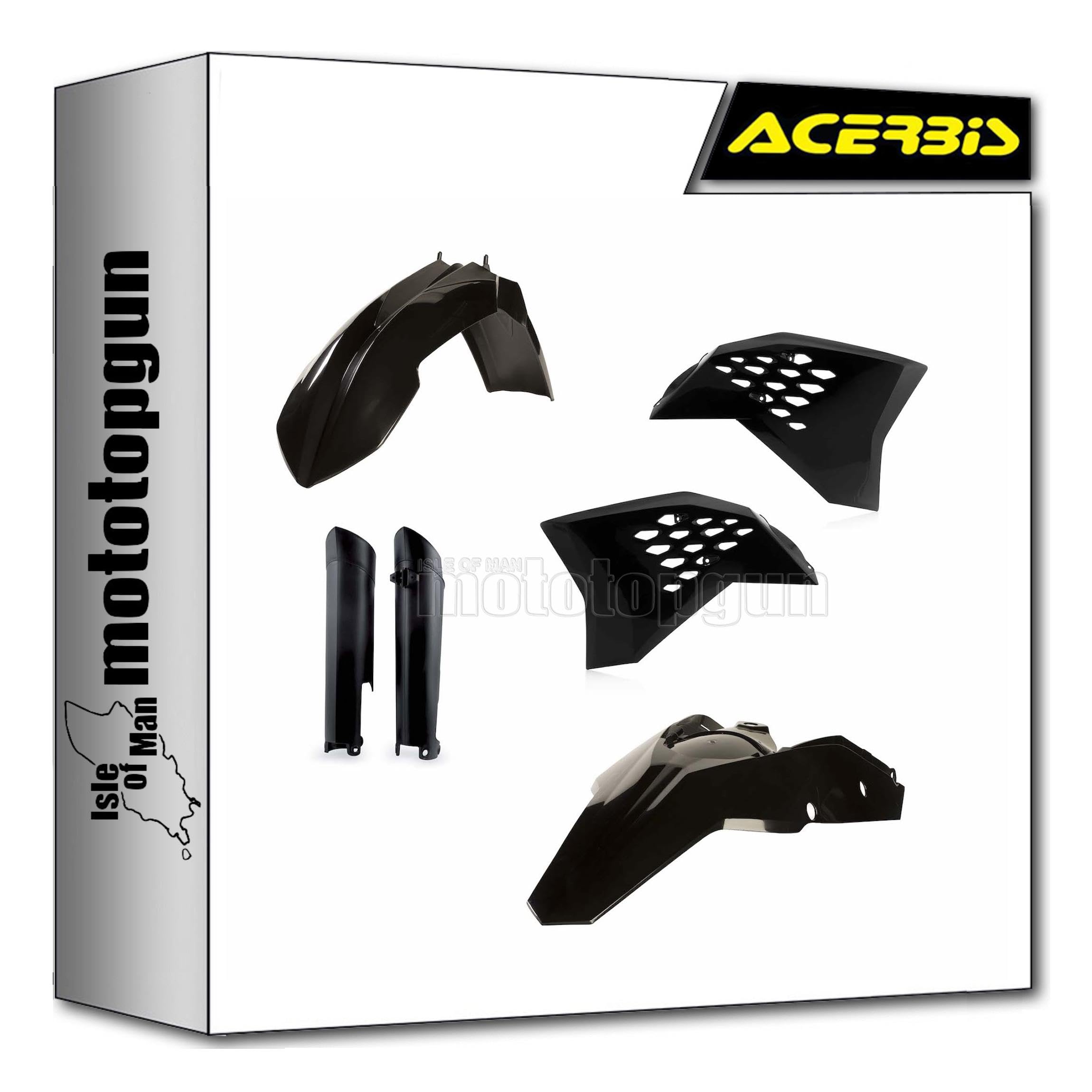 acerbis 0014219.090 kit plastiche completo nero compatibile con ktm exc-f 450 2008 2009 2010 2011 mototopgun