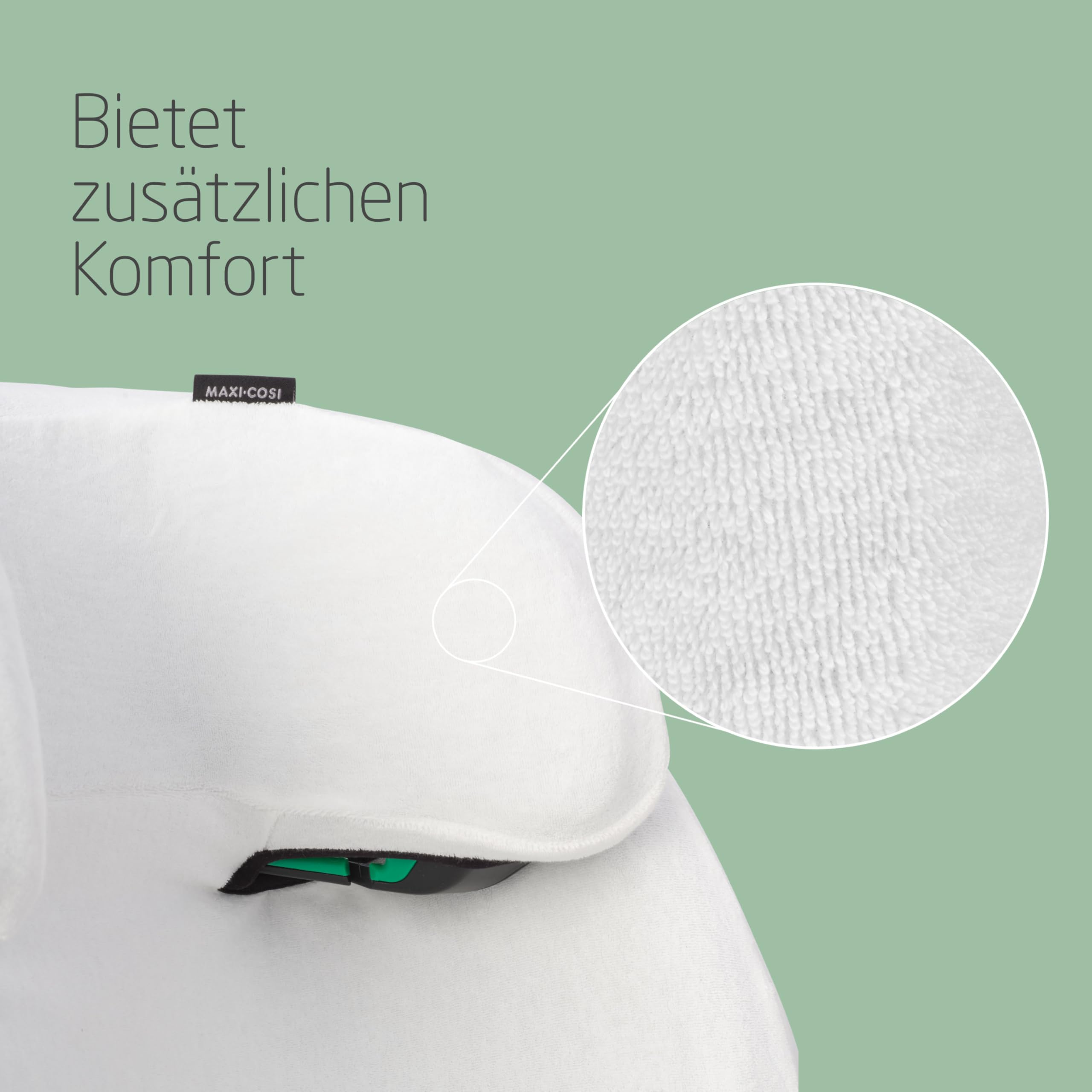 Maxi-Cosi Autositzbezug aus Bio-Baumwolle für RodiFix M i-Size/RodiFix R i-Size, Babyschalenbezug, Weich, Atmungsaktiv, Feuchtigkeitsabsorbierend, Waschmaschinenfest, Natural White