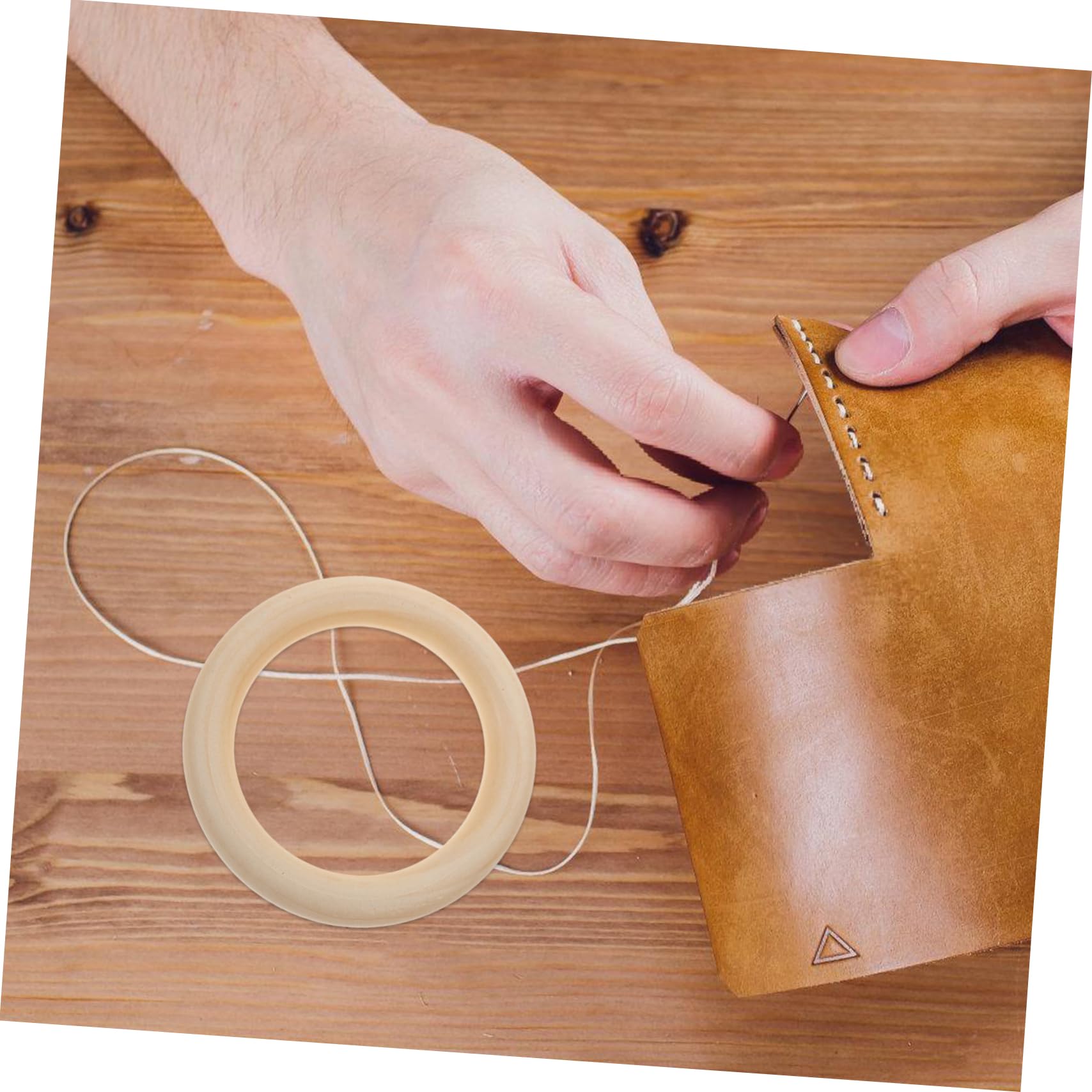 Amazon | Ciieeo 6個木製リング 無塗装 丸型 ダイソー 手芸用 マクラメ