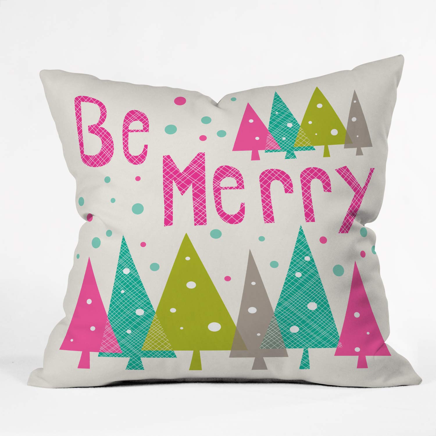 Deny Designs Heather Dutton Be Merry Indoor Throw Pillow, 18" x 18"