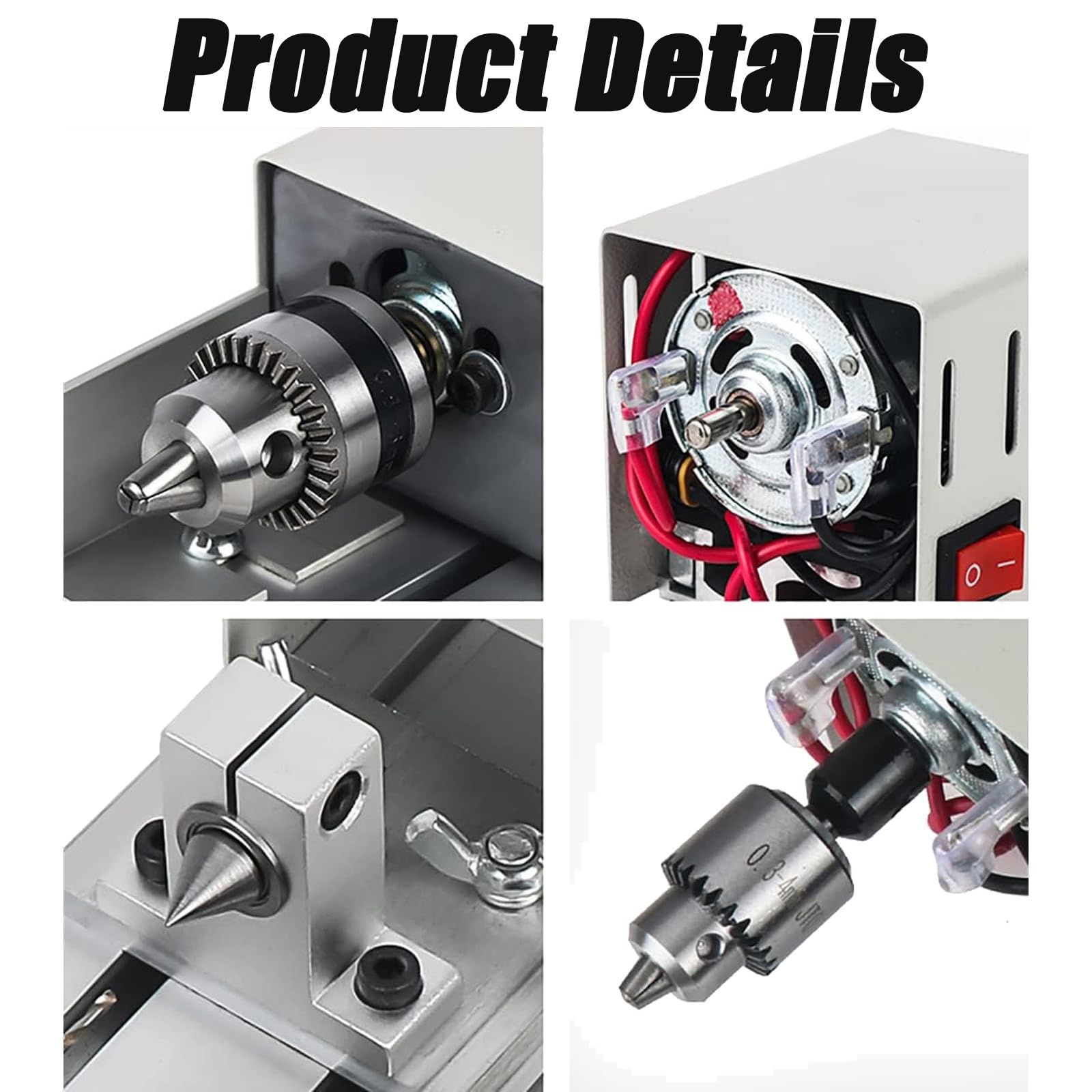 Torno pequeño para metal, torno para modelismo de madera DIY, mini tornos profesionales para pulir cuentas, rectificadora de cuentas para carpintería DIY, taladrado, tallado y rectificado