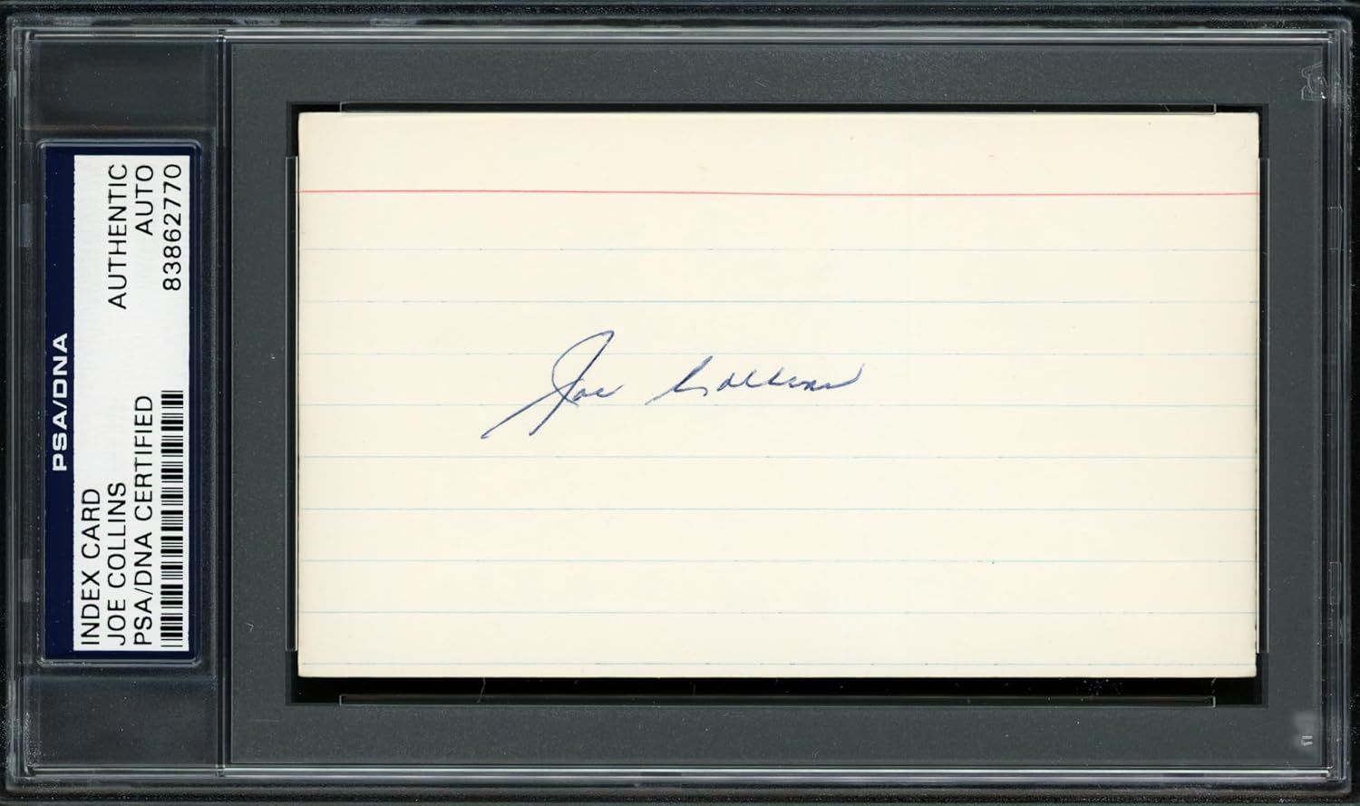 Joe Collins Autographed 3x5 Index Baseball Card PSA/DNA #83862770