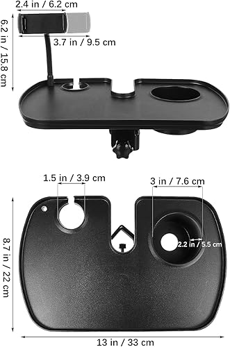 Miniatura 6 de Toyvian Bandeja universal para micrófono con soporte para bebidas, soporte de micrófono ajustable, soporte de teléfono para transmisión en vivo,