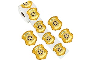 Police Badge Name Tag Stickers for Kids | 500 Pack Police Office Stickers